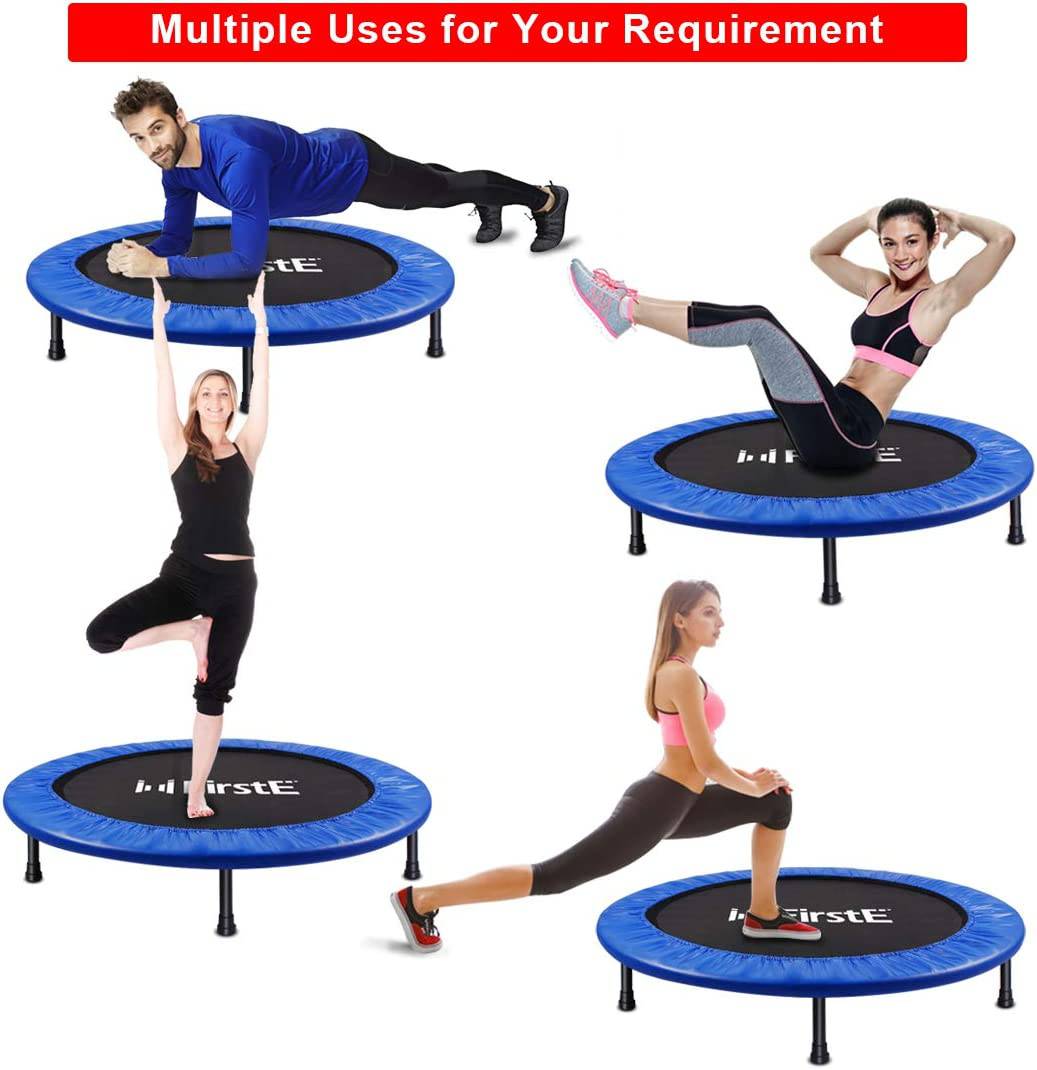 FirstE - Trampolin de fitness plegables de 40 pulgadas, reboteador recreativo para trampolín de salto Excersize para niños y adultos en interiores y exteriores, carga máxima de 330 libras