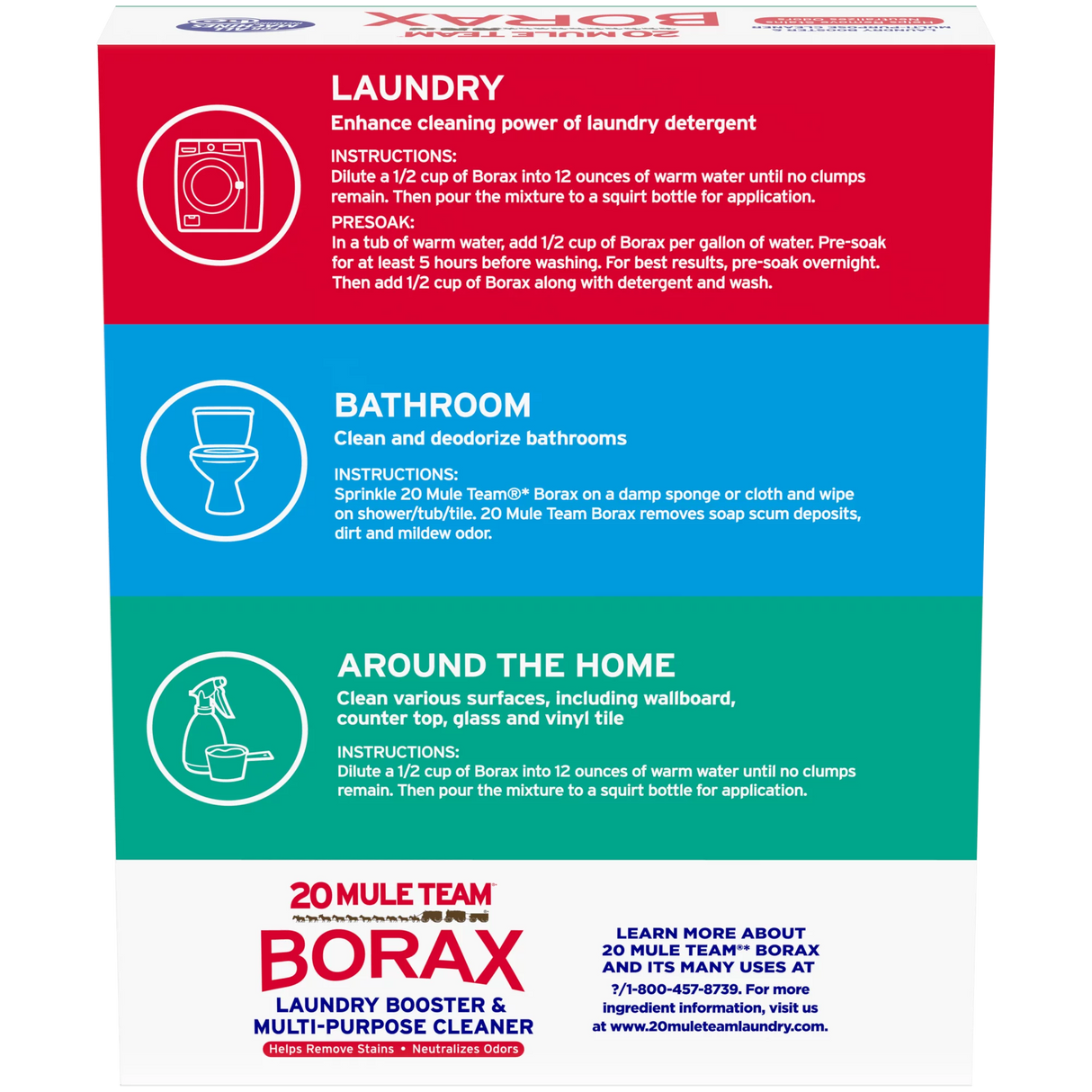 20 Mule Team Borax Detergente Booster 1.84kg