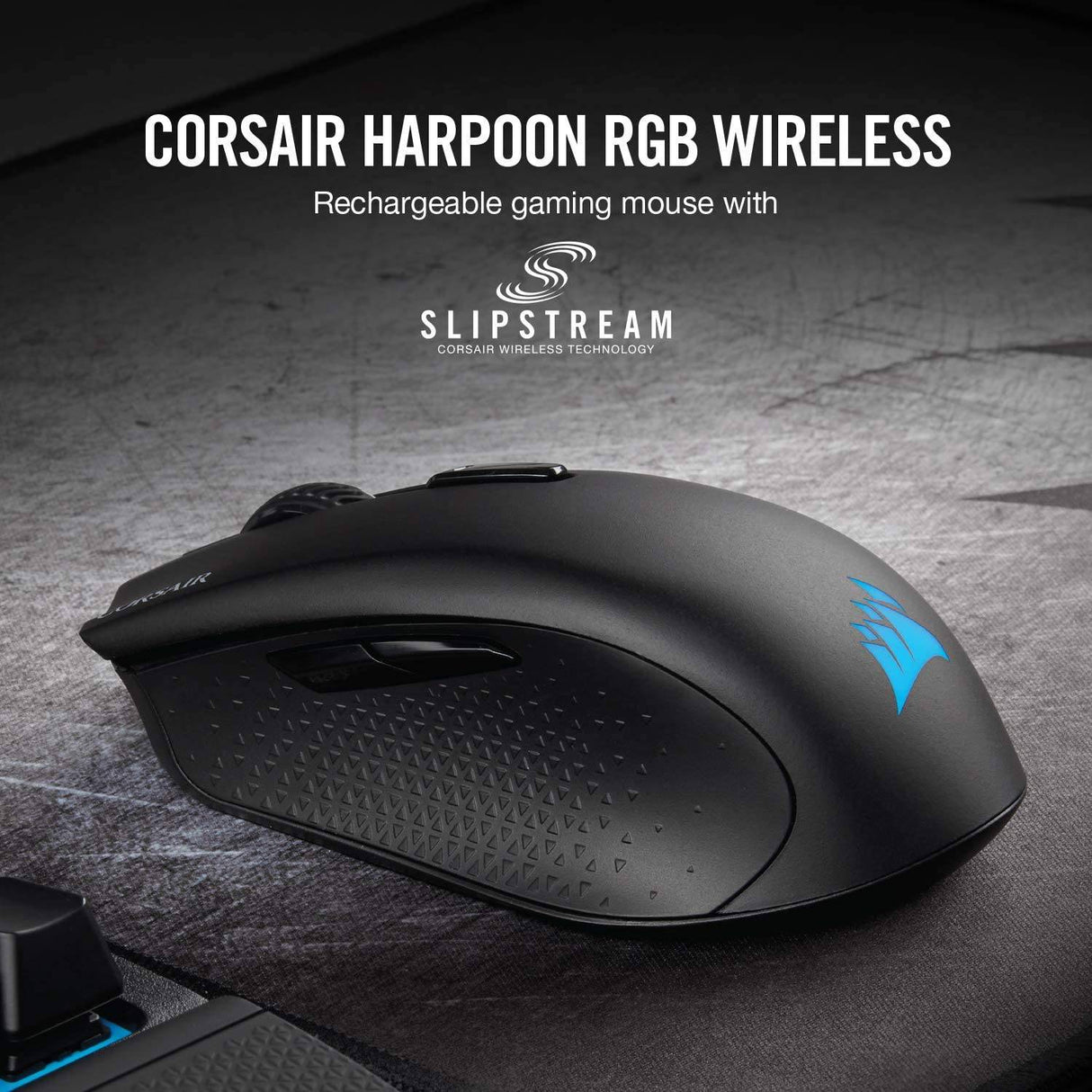 Corsair Harpoon RGB Wireless - Ratón inalámbrico recargable para juegos con tecnología SLIPSTREAM - Sensor óptico de 10.000 DPI