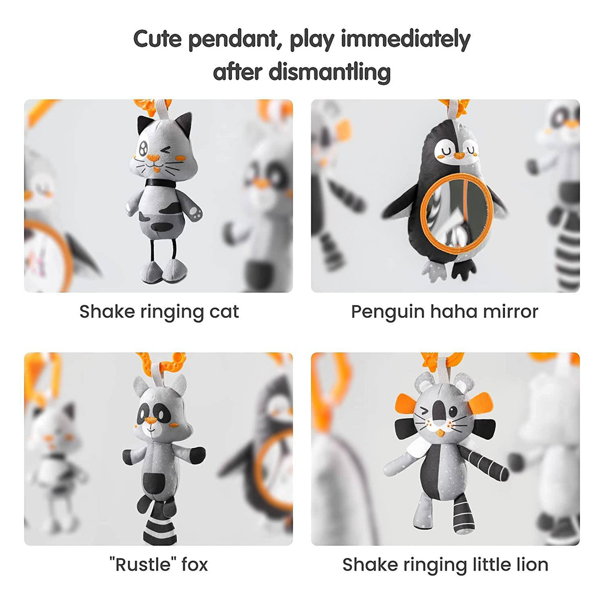 TUMAMA Gimnasio para bebés con juguetes extraíbles suaves, tapete de actividades para bebés en blanco y negro de alto contraste Tapetes de juego para bebés para el tiempo boca abajo Bebés recién nacidos - DIGVICE MX