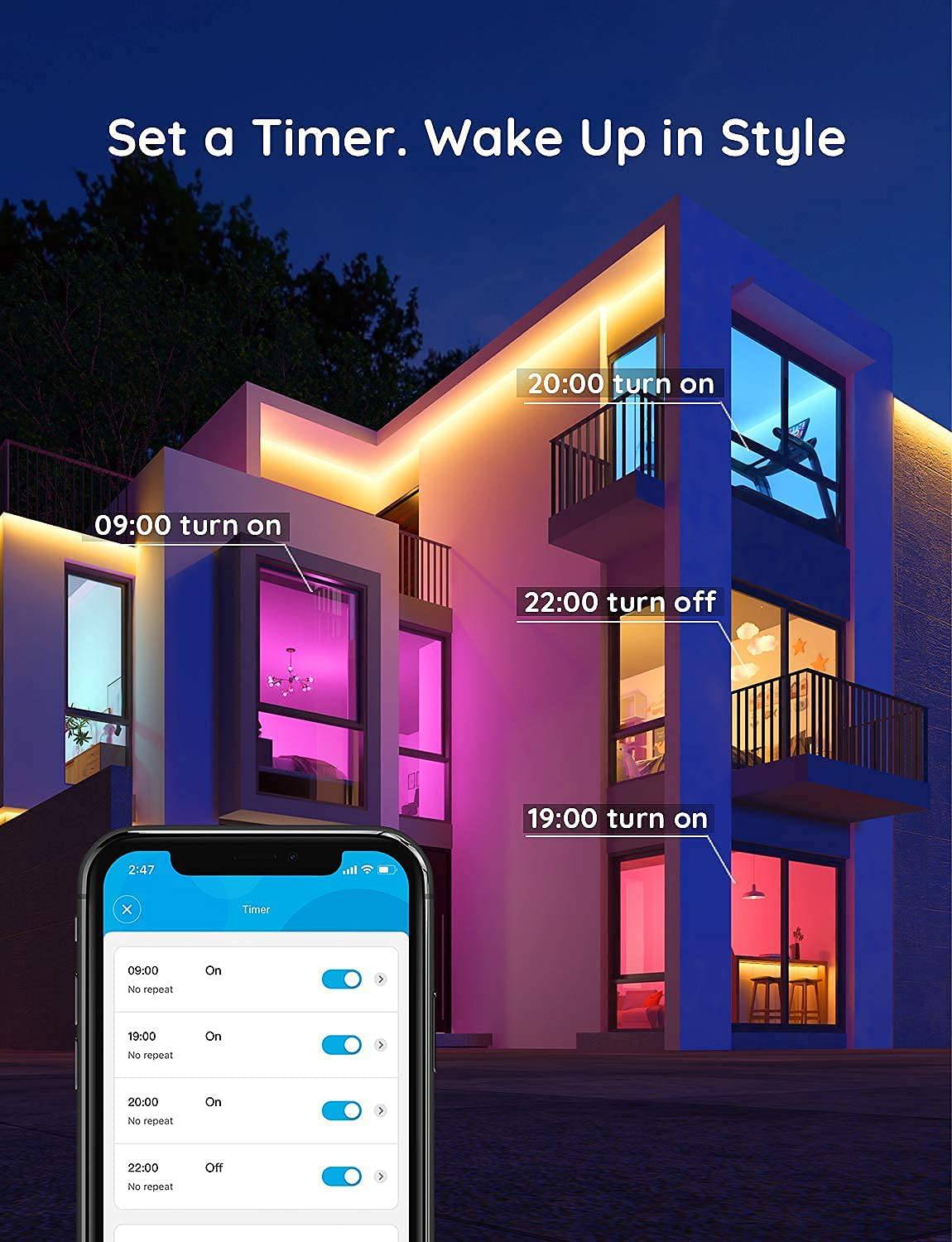 Govee Bombilla LED regulable, sincronización de música, bombillas que cambian de color, equivalente a A19 7 W 60 W, no requiere concentrador, bombillas Bluetooth multicolor con control de aplicación para fiesta en casa (no compatible con WiFi/Alexa) - DIGVICE MX