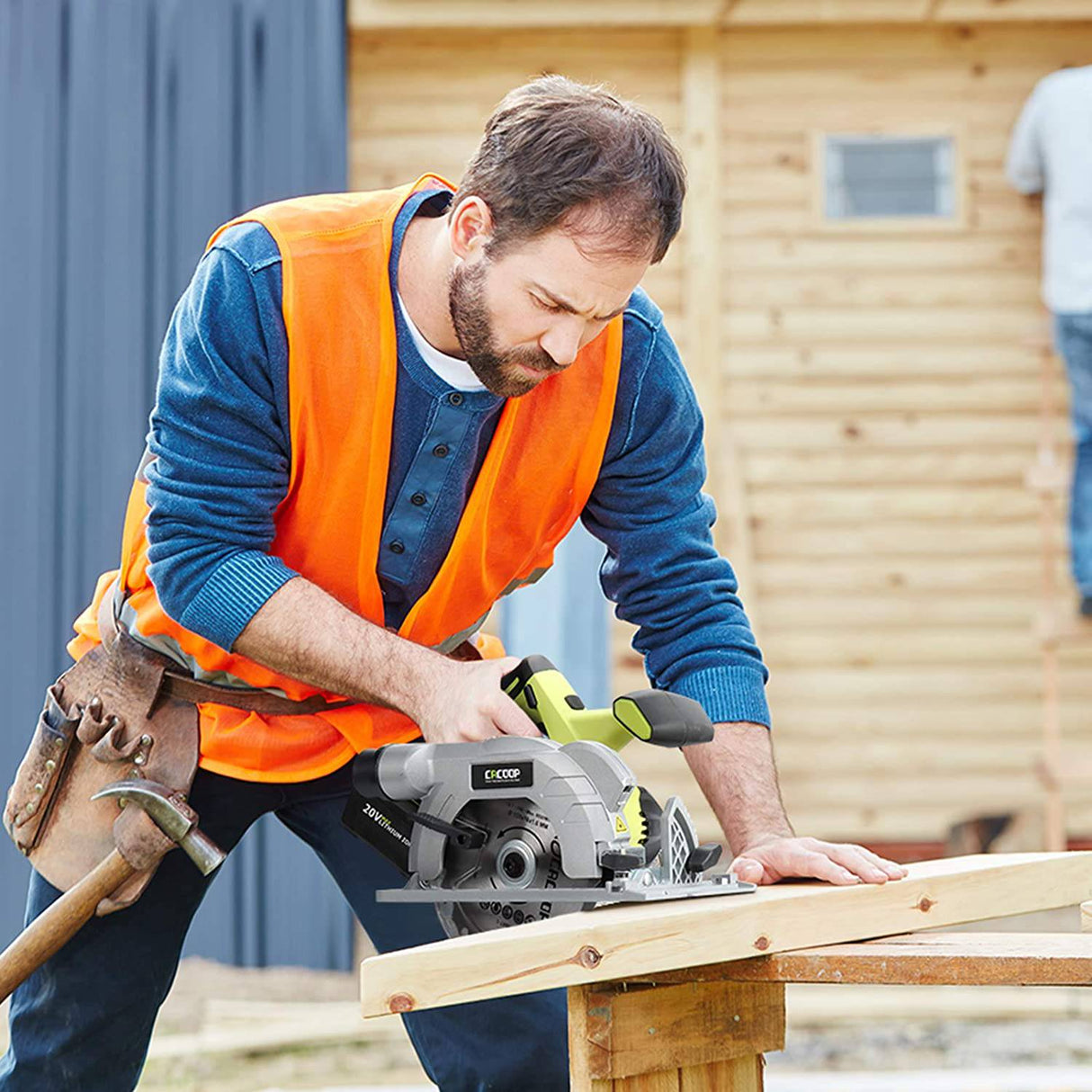CACOOP Sierra circular inalámbrica de 20 V máx. de 6 pulgadas con batería de 4,0 Ah y cargador rápido, incluye dos hojas de 6 pulgadas, sierra circular alimentada por batería con láser para trabajadores de madera - DIGVICE MX