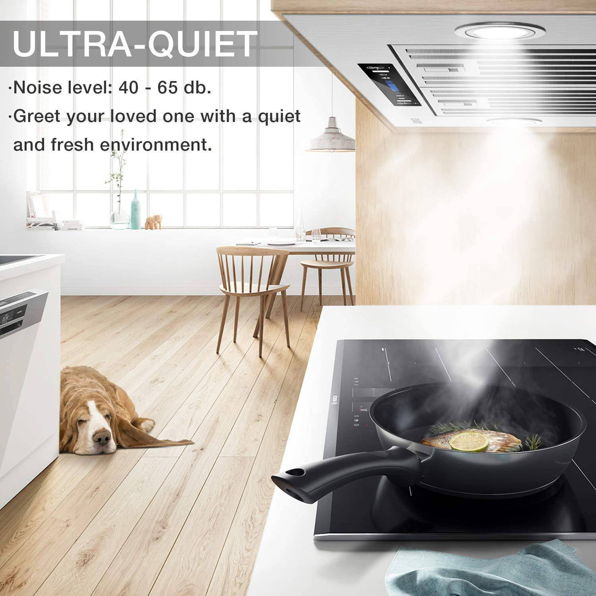 IKTCH campana extractora integrada/insertada de 30 pulgadas, 900 CFM, conducto convertible sin conductos, campana de ventilación de cocina de acero inoxidable con detección de gestos de 4 velocidades y panel de control táctil (IKB01-30) - DIGVICE MX