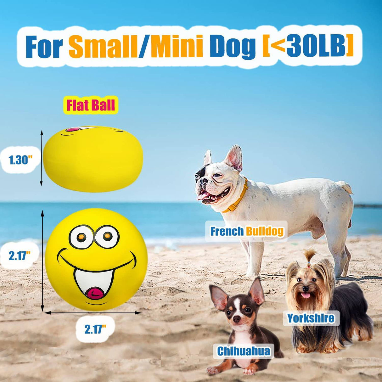 HOLYSTEED Latex Dog Squeaky Toys Rubber Soft Dog Toys Masticar Squeaky Toy Fetch Play Balls Toy para cachorros Mascotas pequeñas Perro 6pcs - DIGVICE MX