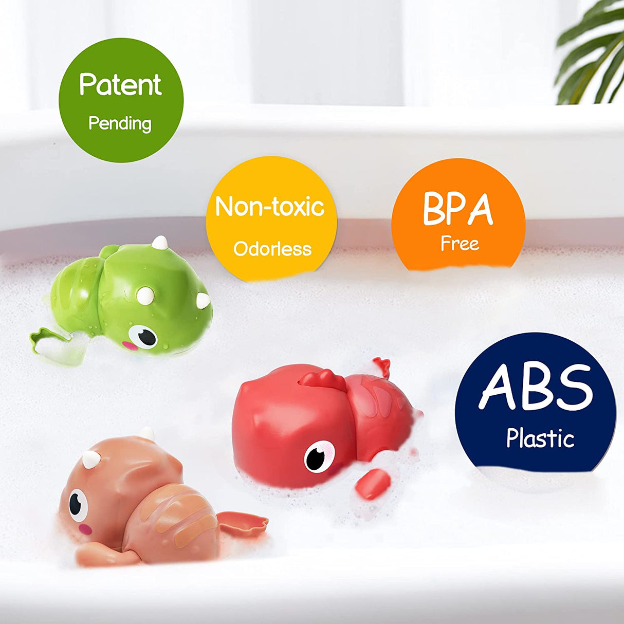 LiKee Juguetes de baño para bebés, dinosaurios flotantes de cuerda - Tyrannosaurus