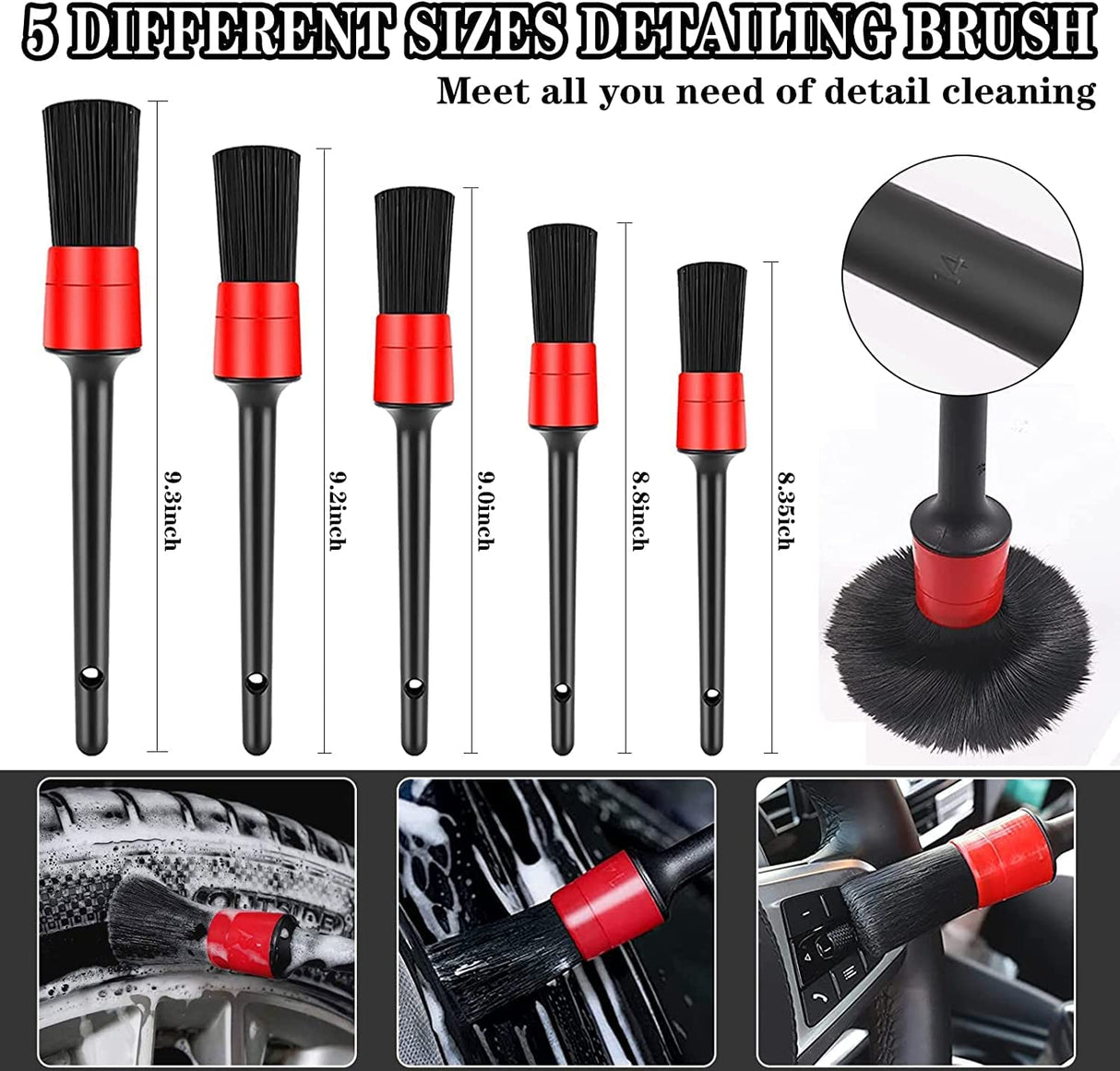 SVNEDI Kit de detalles de automóviles, juego de brochas de perforación para detalles de automóviles, paquete de 23 que incluye cepillos de perforación de automóviles, almohadillas de pulido, cepillos de detalles, manopla de lavado/esponja