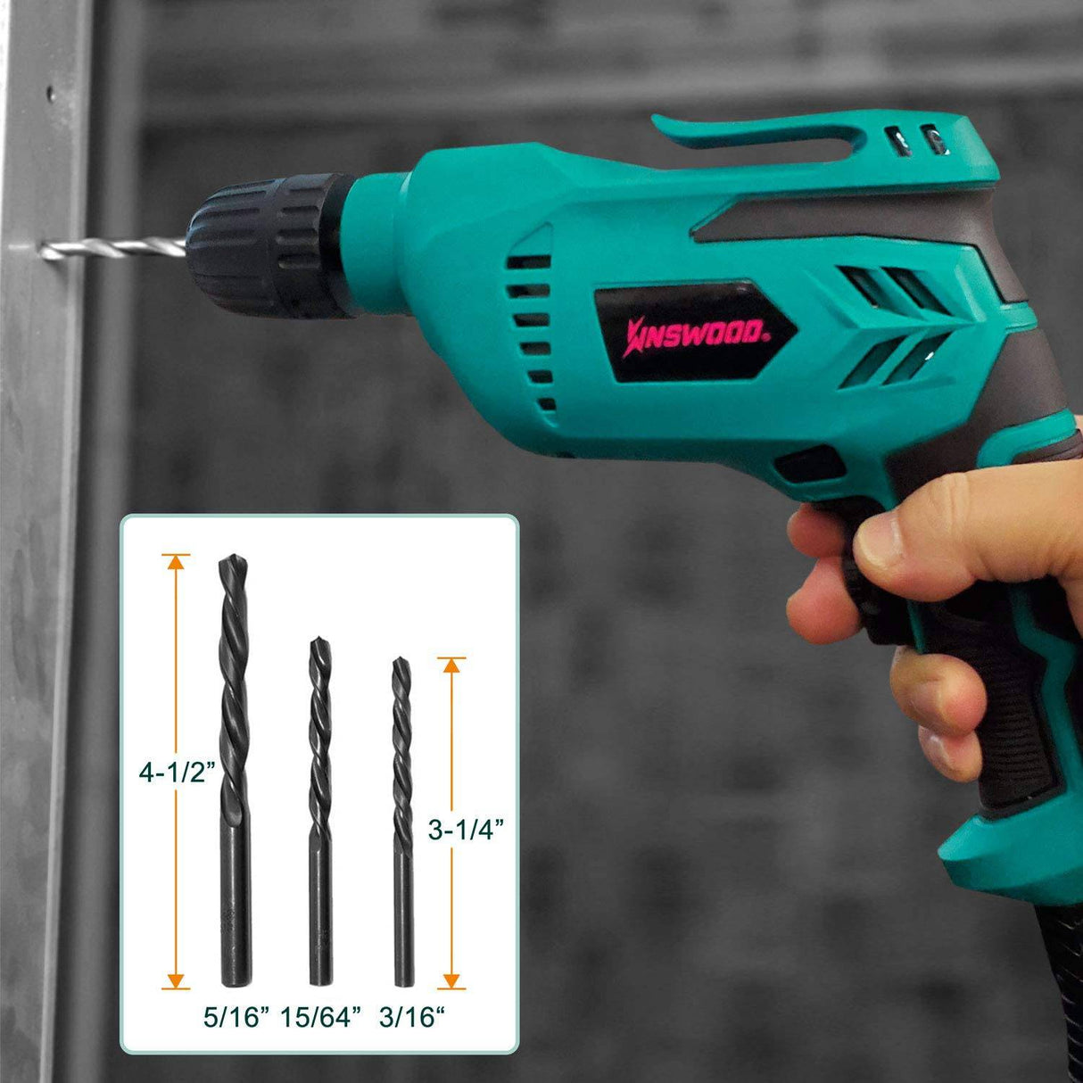 Taladro eléctrico Kinswood 3/8 "1 pieza para DeWalt SKIL y Makita para trabajo pesado KW5207 - DIGVICE MX