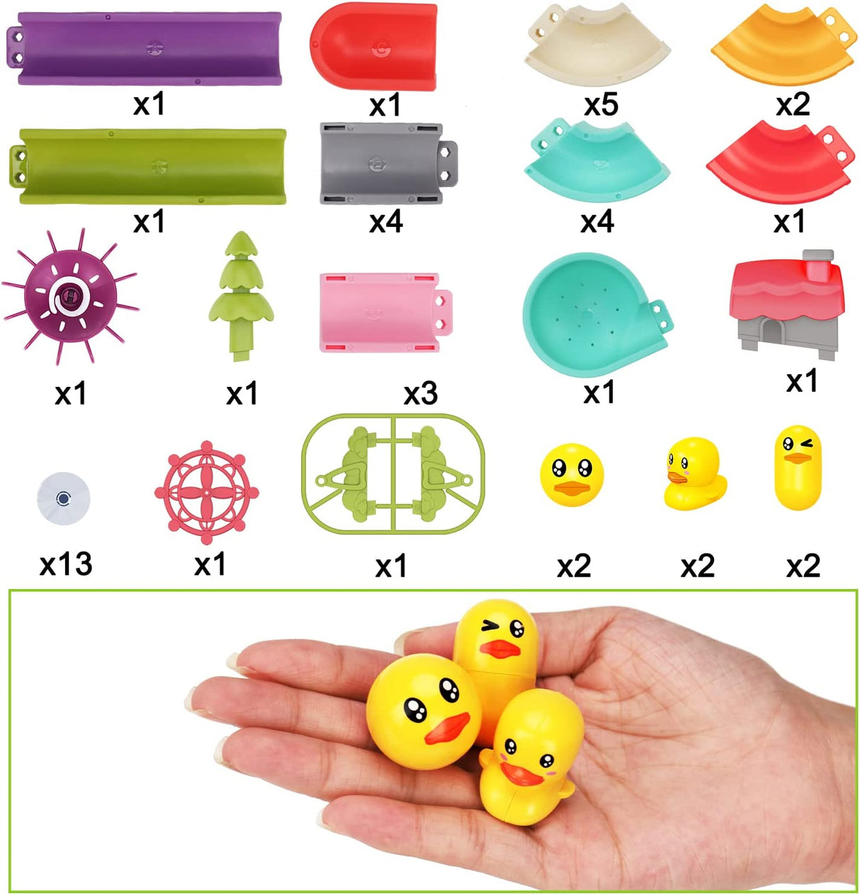Qirptey - 46 piezas de juguetes de baño para niños pequeños, juguetes de ducha para bebés - B09XHJPX94