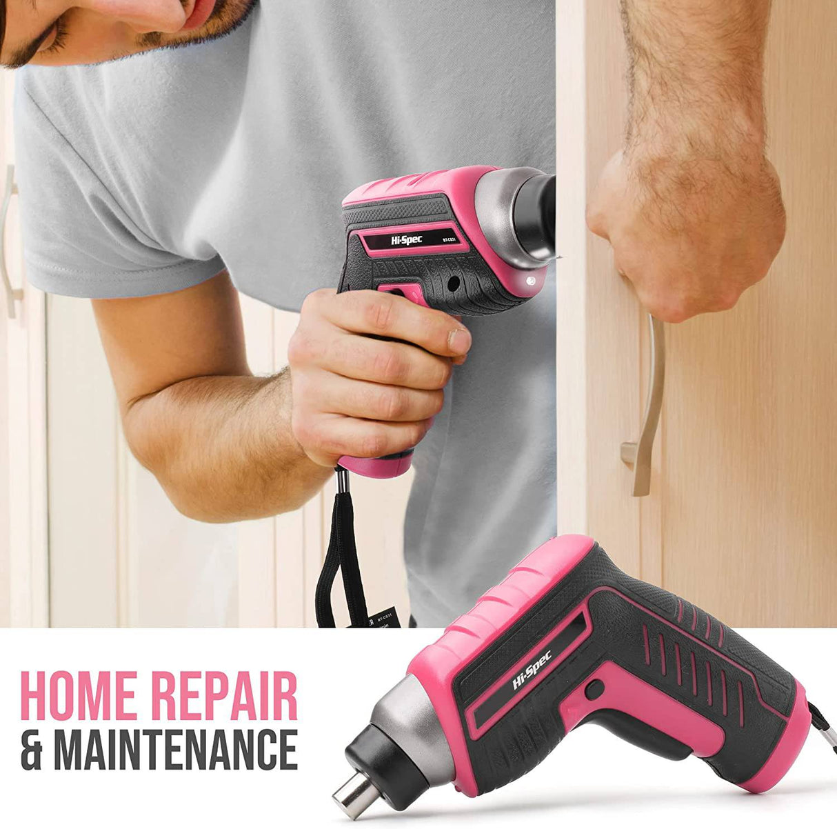 Juego de herramientas eléctricas inalámbricas de alta especificación, 35 piezas, pequeño, esencial, rosa, 3,6 V, destornillador de alimentación USB y kit de herramientas manuales - DIGVICE MX