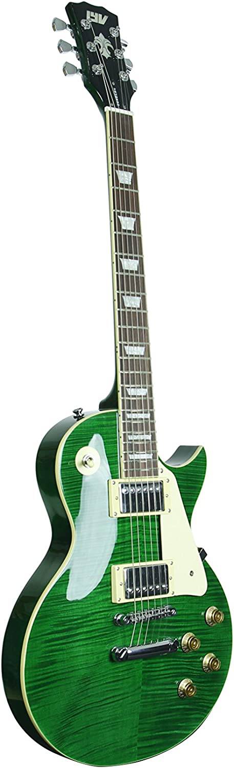 IVY - ILS-300 EGR Les Paul Guitarra eléctrica de cuerpo sólido, verde esmeralda