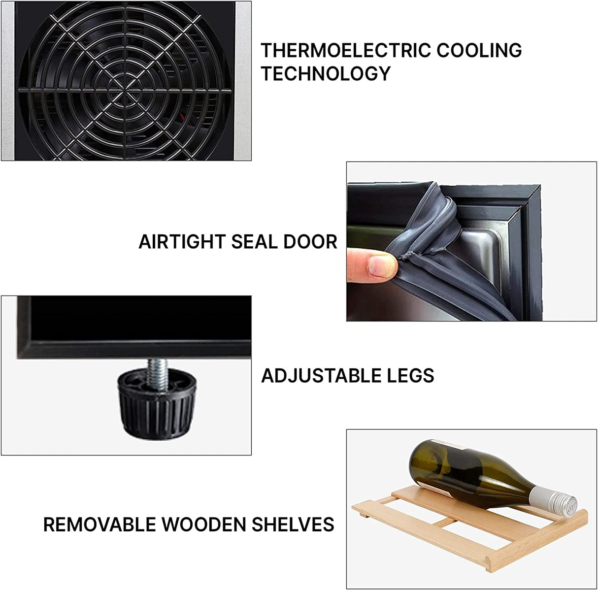 Koolatron Deluxe enfriador de vino para 12 botellas con estantes de madera de haya, negro, refrigerador termoeléctrico para vino, 1 cu. Refrigerador de vino independiente, almacenamiento de vino - DIGVICE MX