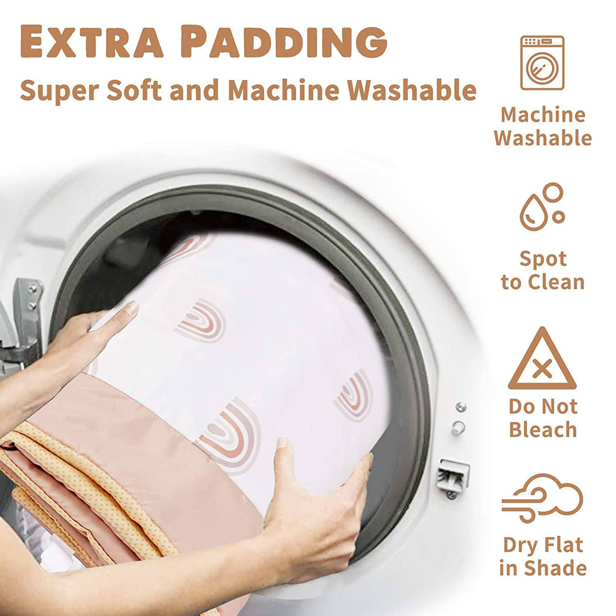 Mallify - Centro de actividades de gimnasio para bebés lavable con tapete de juego, tapetes de desarrollo temprano arcoíris, 6 juguetes para bebés y niños pequeños, más grandes, antideslizantes - DIGVICE MX