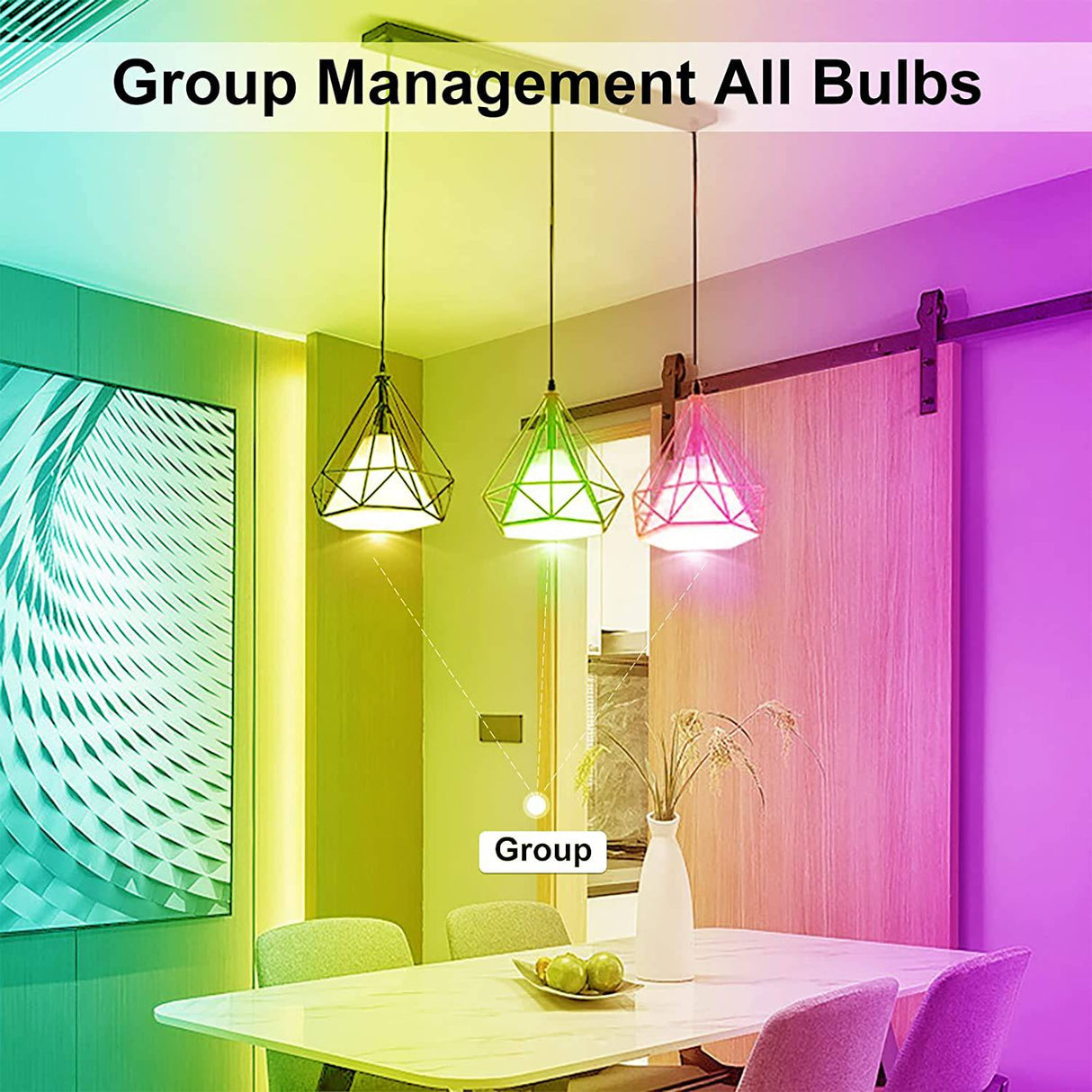 KUNIWA - Paquete de 2 bombillas LED con Bluetooth que cambian de color, 10 W, control de aplicación, Kuniwa regulable A19 E26 RGB, 800 lm, equivalente a 80 W, temporizador, no requiere concentrador - DIGVICE MX