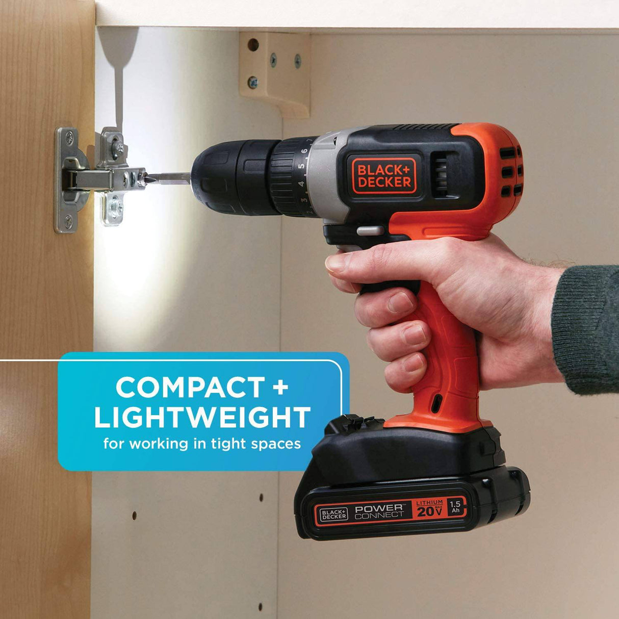 BLACK+DECKER 20V MAX* Taladro inalámbrico, inalámbrico (BCD702C1) - DIGVICE MX