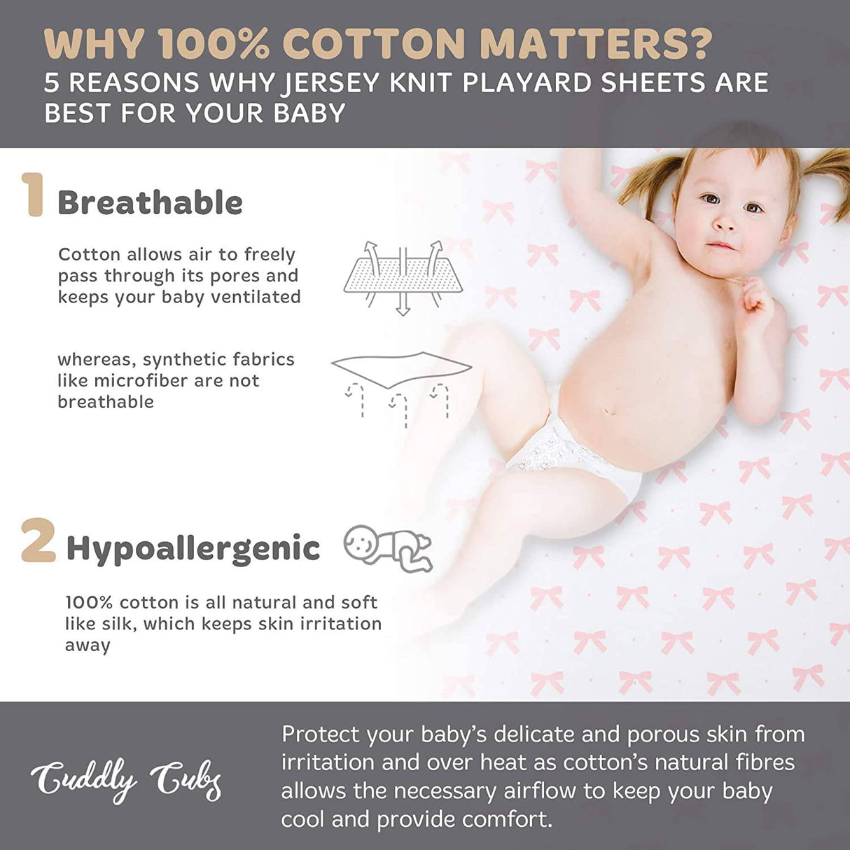Cuddly Cubs - Juego de sábanas ajustables – para Graco Pack n Play Playard – Paquete de 2 – Juego de sábanas para colchón de cuna de algodón de jersey suave y cómodo para bebé niña – Lazos rosas, Chevron - DIGVICE MX