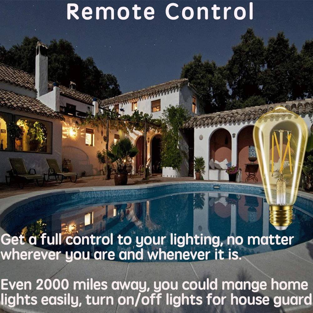 SMARTOTO - Bombilla inteligente WiFi Edison ámbar compatible con Alexa y Google Assistant, vintage regulable E26 ST21 ST64 equivalente a 60 W 2700 K blanco suave no requiere concentrador bombillas LED doradas (1 paquete) - DIGVICE MX