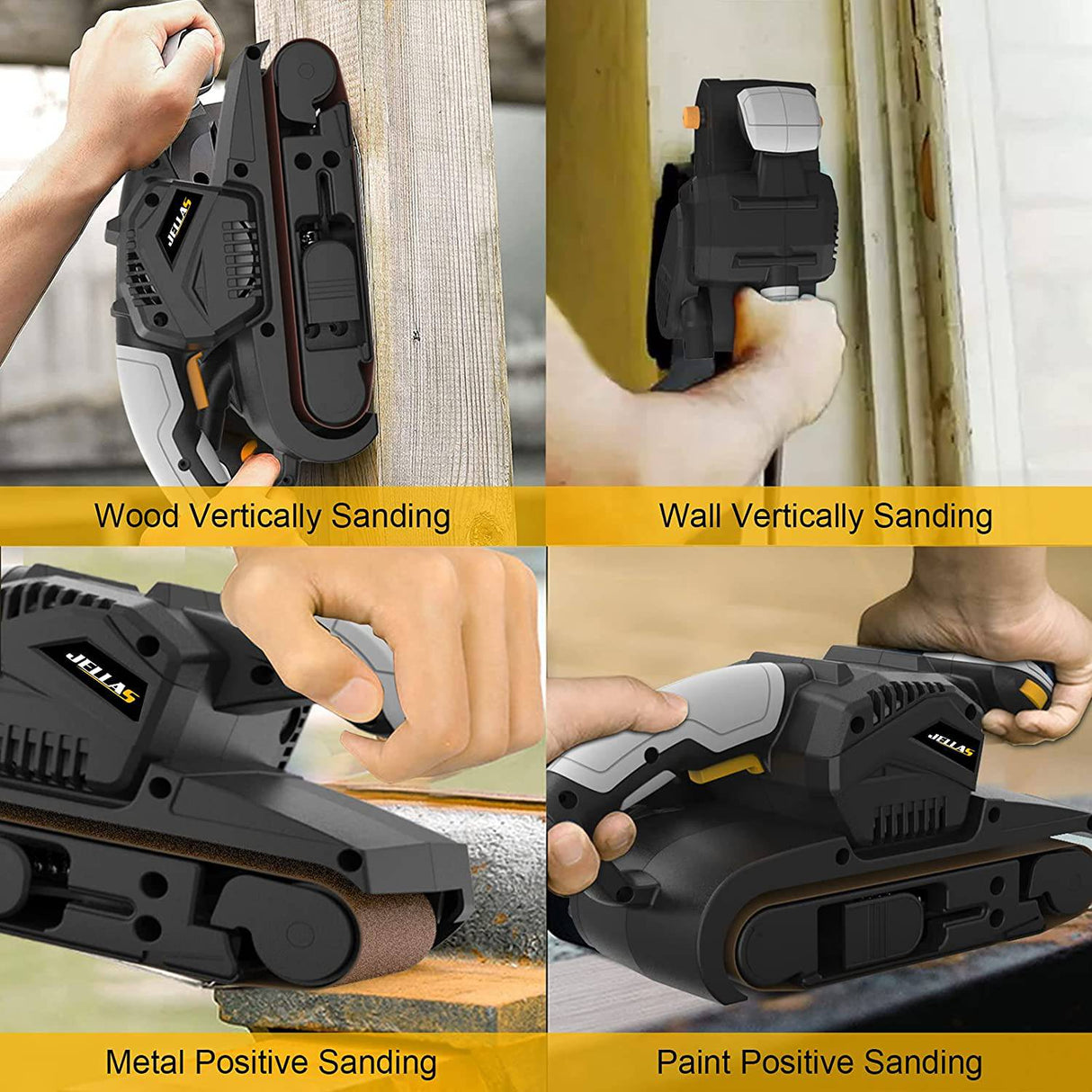 Lijadora de banda Jellas de 3 × 21 pulgadas con bolsa para el polvo, lijadora de 7 amperios con control de velocidad variable, adaptador de aspiradora 2 en 1, cable de alimentación de 10 pies (3 metros) de longitud BS750-SD - DIGVICE MX