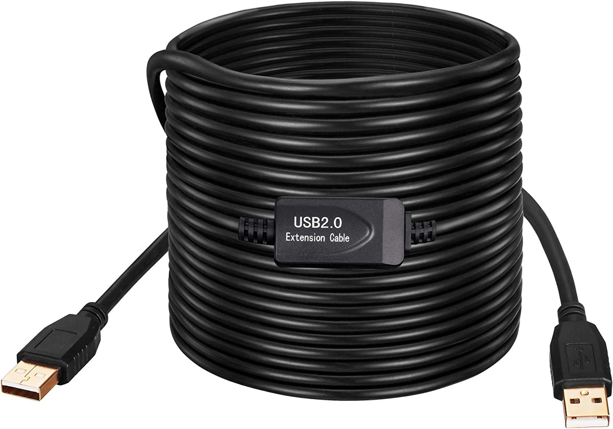 Tan QY - Cable USB A a A macho de 30 pies, Tan QY Cable USB a USB Cable USB macho a macho Cable USB de doble extremo con conector chapado en oro para carcasas de disco duro, impresoras, módems, cámaras (10 m/30 pies)