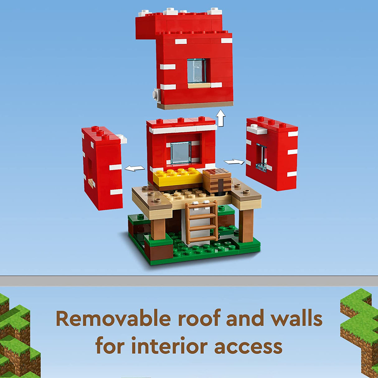 LEGO Minecraft The Mushroom House 21179 Juego de juguetes de construcción para niños, niños y niñas a partir de 8 años (272 piezas)