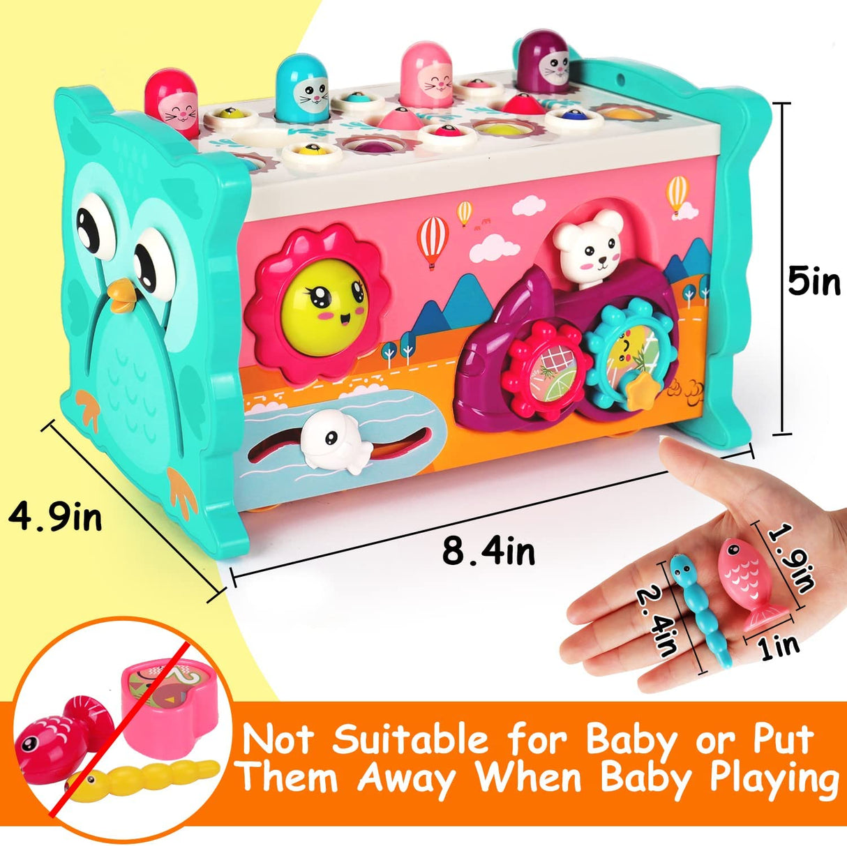 Qirptey - Cubo de actividades 8 en 1 para niños pequeños - B0B42PJQ9P