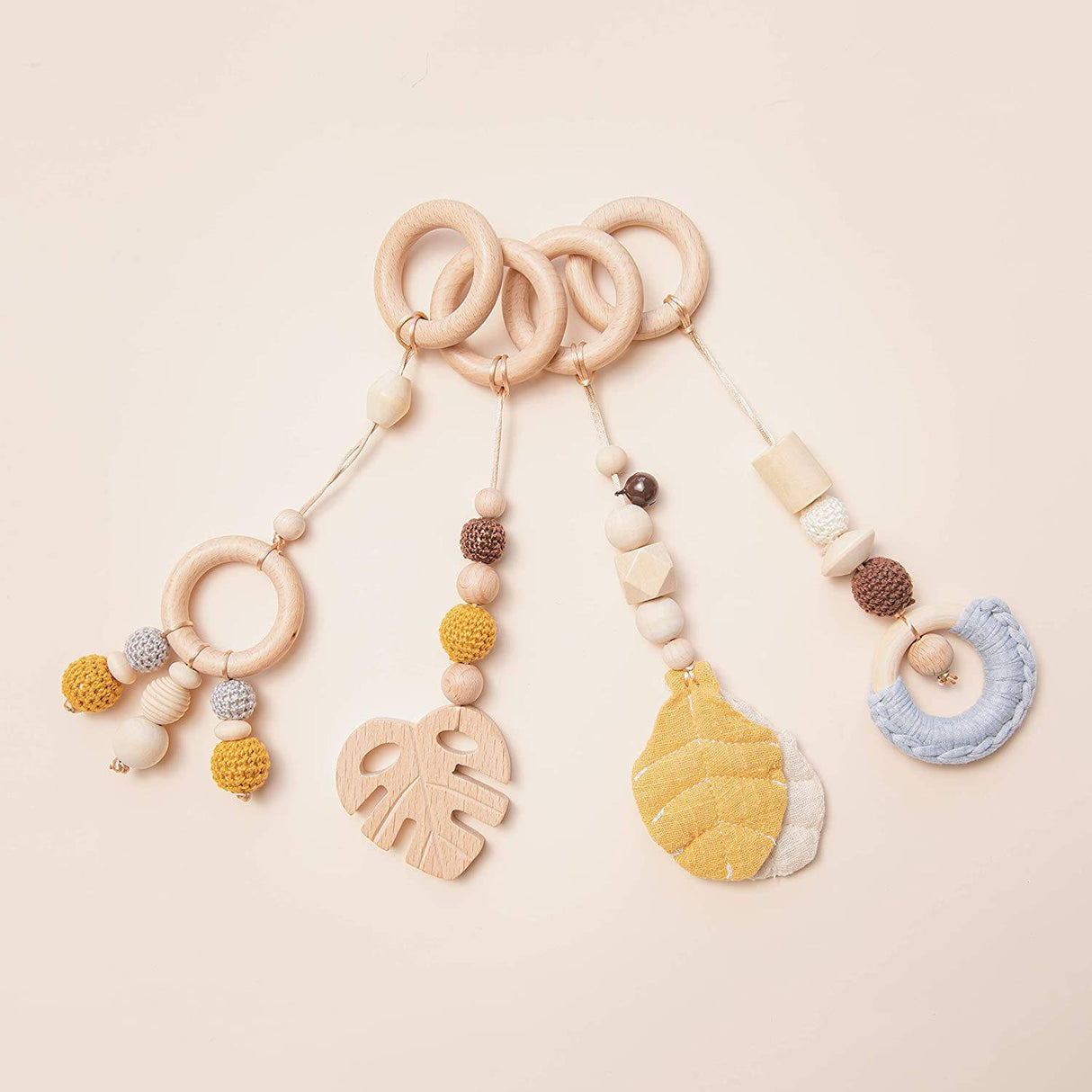 Let´s make - un gimnasio de juegos de madera orgánica con 4 juguetes de gimnasio, marco de gimnasio plegable para bebés, barra colgante para centro de actividades - DIGVICE MX