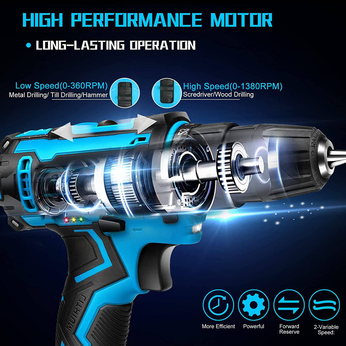 AGMBOK -Juego de taladro inalámbrico de 21 V con batería de 3000 mAh y cargador rápido, juego de herramientas eléctricas de 117 piezas con taladro eléctrico - DIGVICE MX