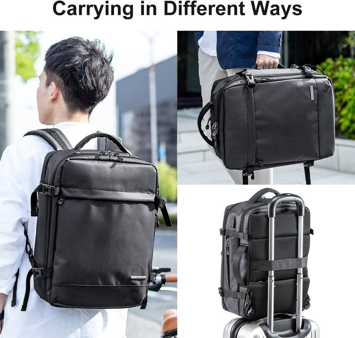 SANWA Mochila para computadora portátil de 15,6 pulgadas con puerto de carga USB, resistente al agua, maletines de negocios antirrobo, bolso de hombro, compatible con MacBook Dell Notebook