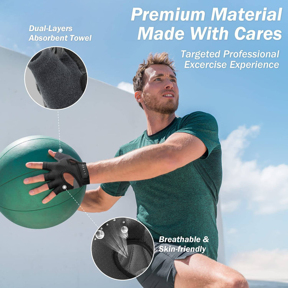 LIFECT Freedom - Guantes de entrenamiento, guantes cortos sin dedos para levantamiento de pesas con nudillos con espalda abierta curvada, para levantamiento de pesas, gimnasio, mujeres y hombres