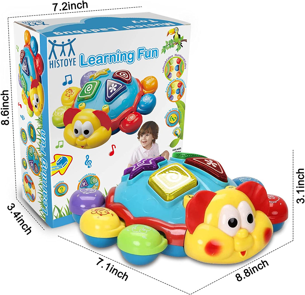 HISTOYE Español Inglés Juguetes para bebés con música ligera Juguete Bilingue -