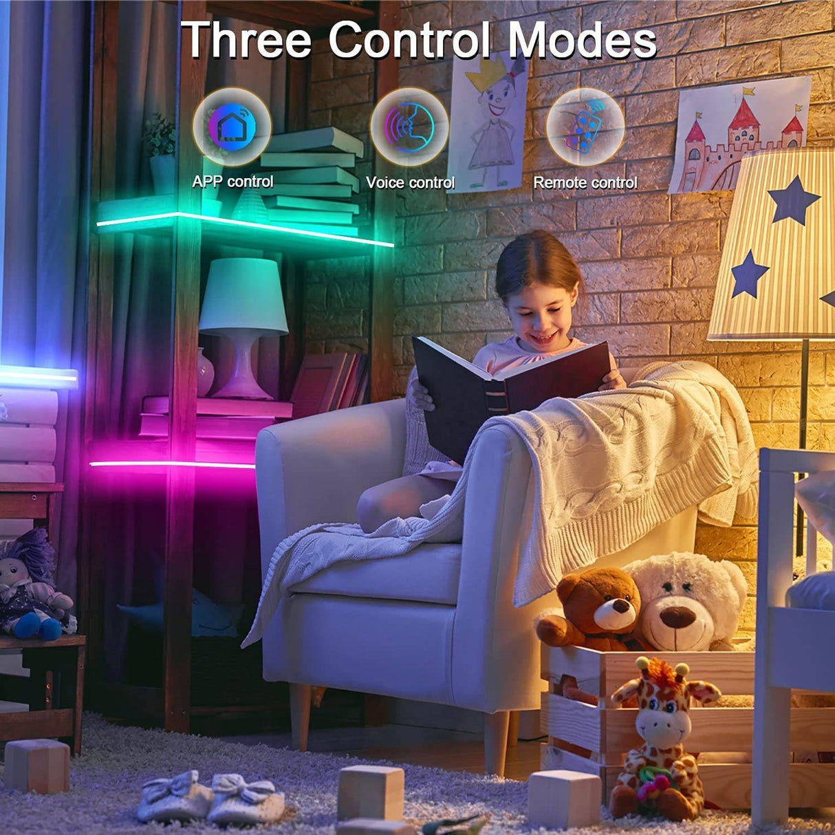 Cozylady Tira de luces LED WiFi de 65.6 pies, tiras de luces LED inteligentes compatibles con Alexa, Google Home, tira de luces LED de sincronización de música RGB inteligente. - DIGVICE MX