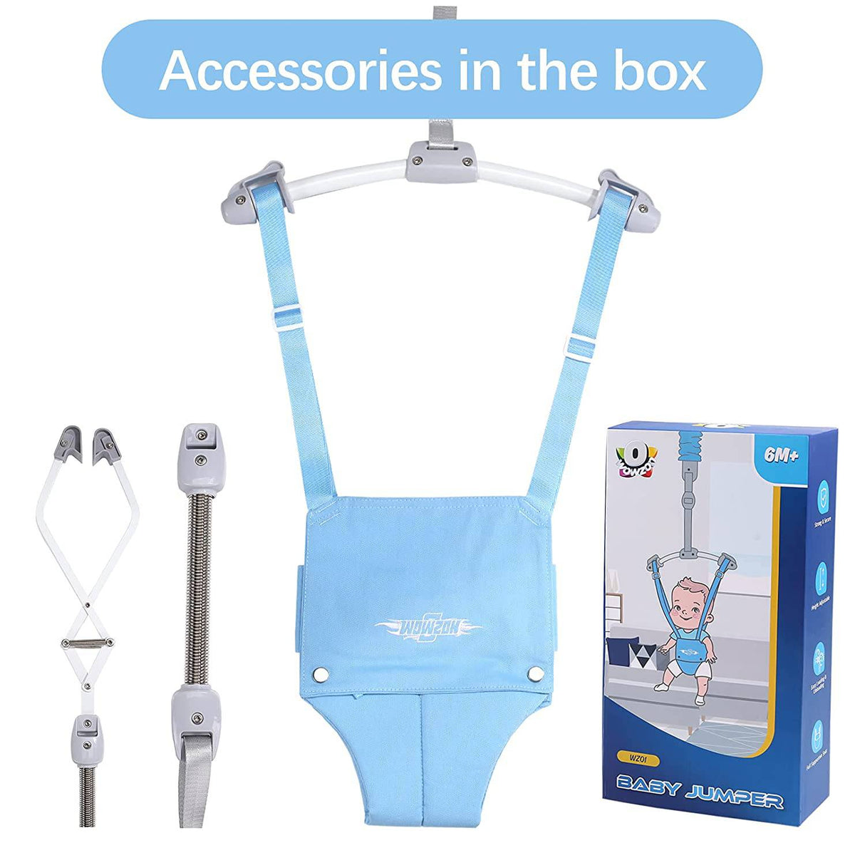 O WOWZON - Jumper para puerta de bebé y ejercitador de gorila con abrazadera de puerta de correa ajustable, jerséis para bebés de 6 a 24 meses, bebés y niños pequeños - DIGVICE MX