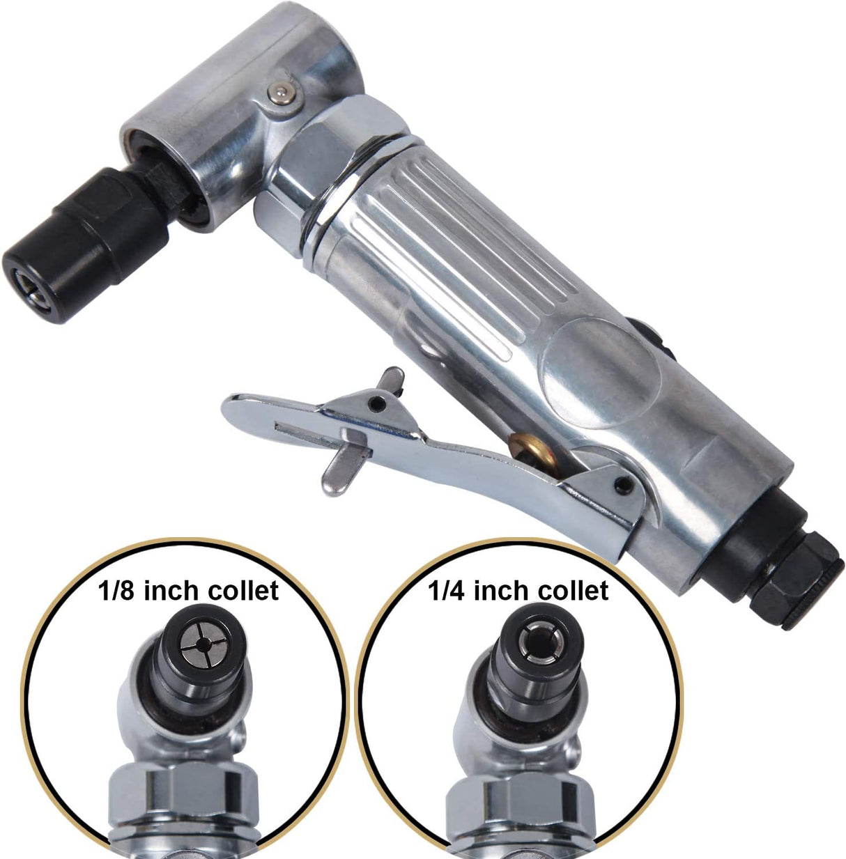 YELWAY Amoladora de troquel de aire en ángulo de 1/4 pulgadas, 20000 RPM, en ángulo de 90 grados, ángulo de la serie Edge con 1/4 pulgadas, de ángulo de aire, de ángulo neumático, color pulido - DIGVICE MX