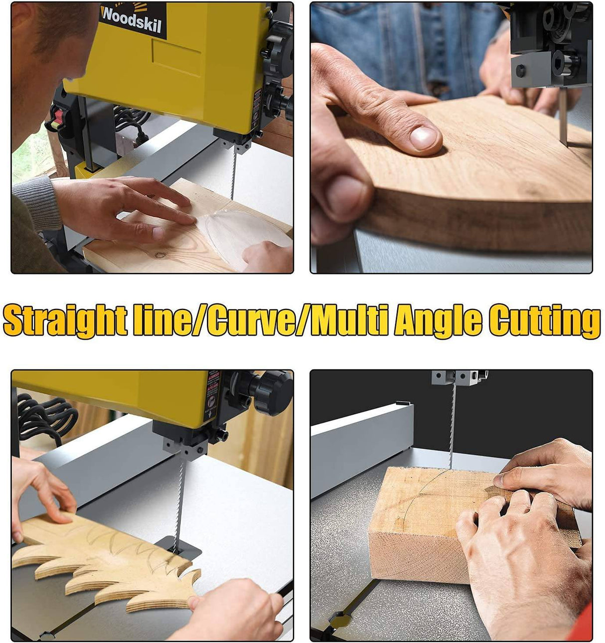 Sierra de cinta Woodskil 3A de 9 pulgadas, motor de inducción de bajo ruido de 2500FPM y 1720RPM, sierra de cinta antivibración con base de acero y mesa de aluminio fundido, llave de seguridad extraíble, sierra de cinta de banco con guía - DIGVICE MX