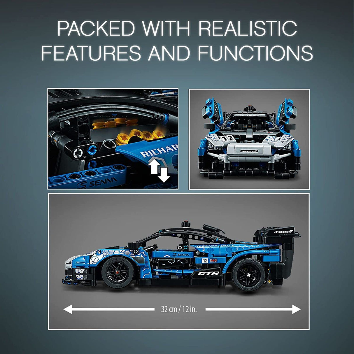 LEGO Technic McLaren Senna GTR 42123 Juego de juguetes de construcción para niños, niños y niñas a partir de 10 años (830 piezas)