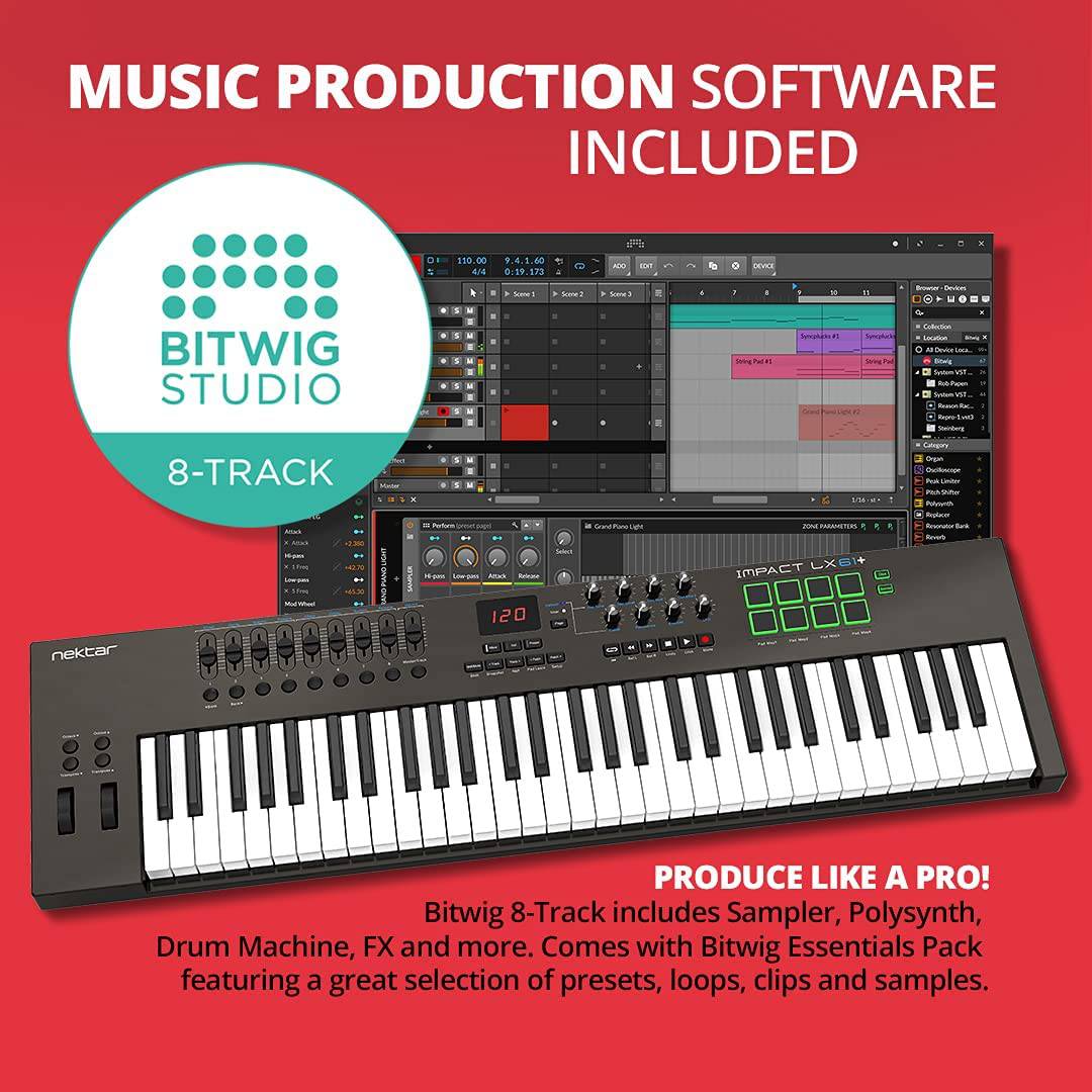 Nektar Impact LX61+ Keyboard Controller, MultiColored