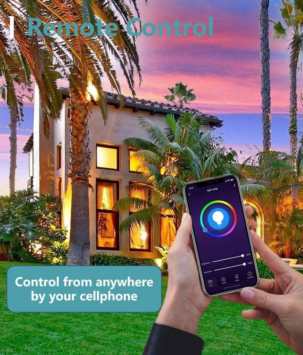 FOSMART - Bombilla inteligente con luz blanca suave, 16 millones de bombillas RGB que cambian de color regulables, funciona con Alexa, Google Home, E26 7,5 W (equivalente a 60 W), solo WiFi de 2,4 GHz, no requiere concentrador (4 unidades) - DIGVICE MX