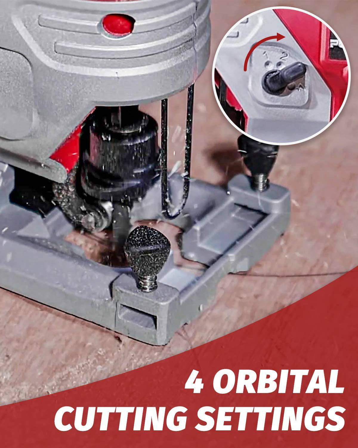 Sierra de calar PowerSmart inalámbrica de 20 V máx. con luz LED, sierra sable ligera con mango superior, orbital ajustable de 4 posiciones, corta madera y metal fácilmente, 3 cuchillas, batería de iones de litio de 2,0 Ah y cargador incluido - DIGVICE MX