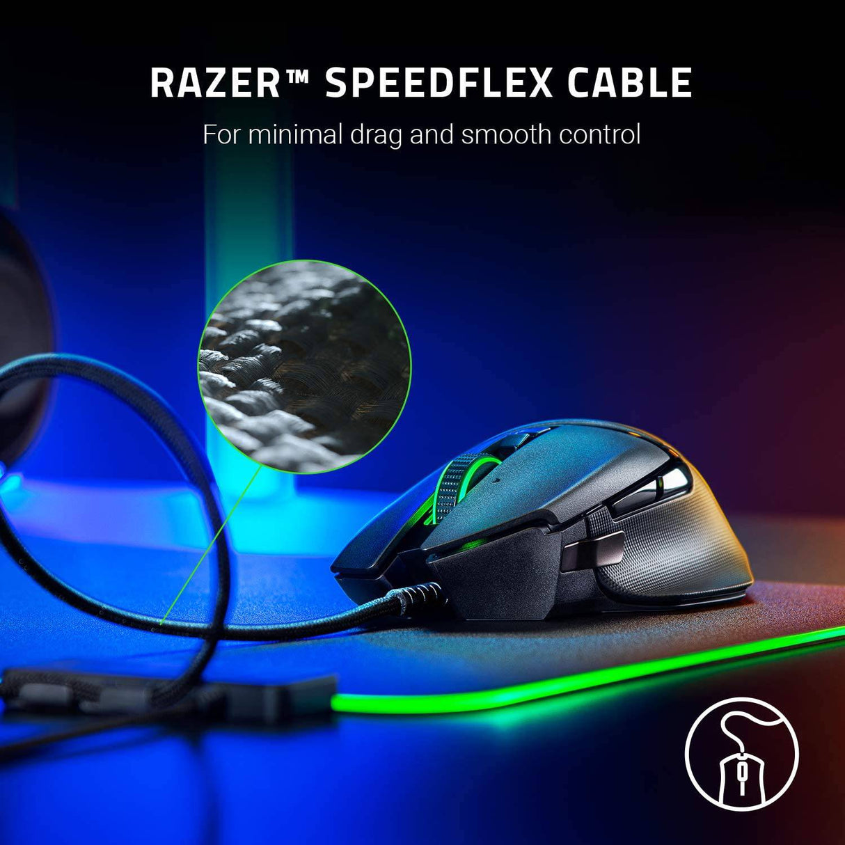 Razer Basilisk v2 - Ratón para juegos con cable: sensor óptico de 20 000 ppp, interruptor de mouse para juegos más rápido, iluminación Chroma RGB, 11 botones programables, negro clásico
