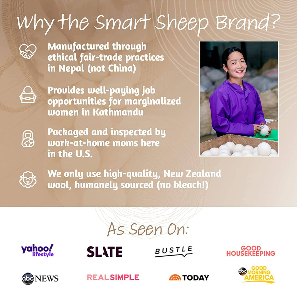 Smart Sheep paquete de 6 - Bolas de lana para secadora - Suavizante de tela natural XL Premium galardonado - Bolas de lana reemplazan las hojas de la secadora - Bolas de lana para secadora - Bolas de lavandería para secadora - DIGVICE MX