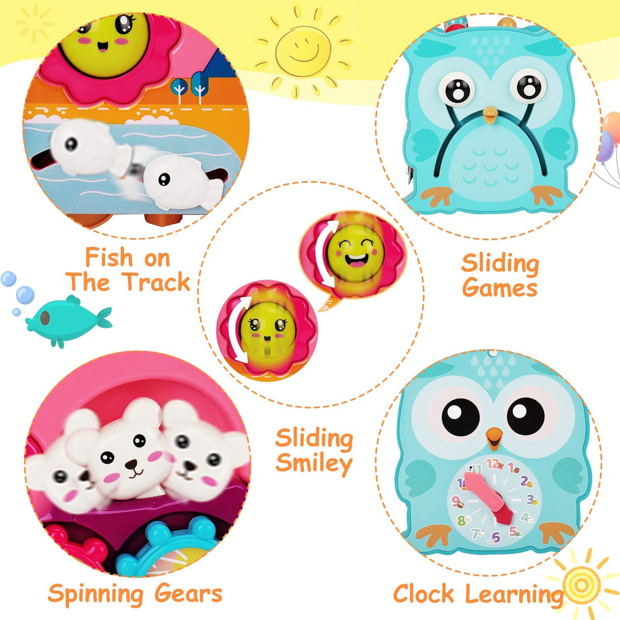 Qirptey - Cubo de actividades 8 en 1 para niños pequeños - B0B42PJQ9P