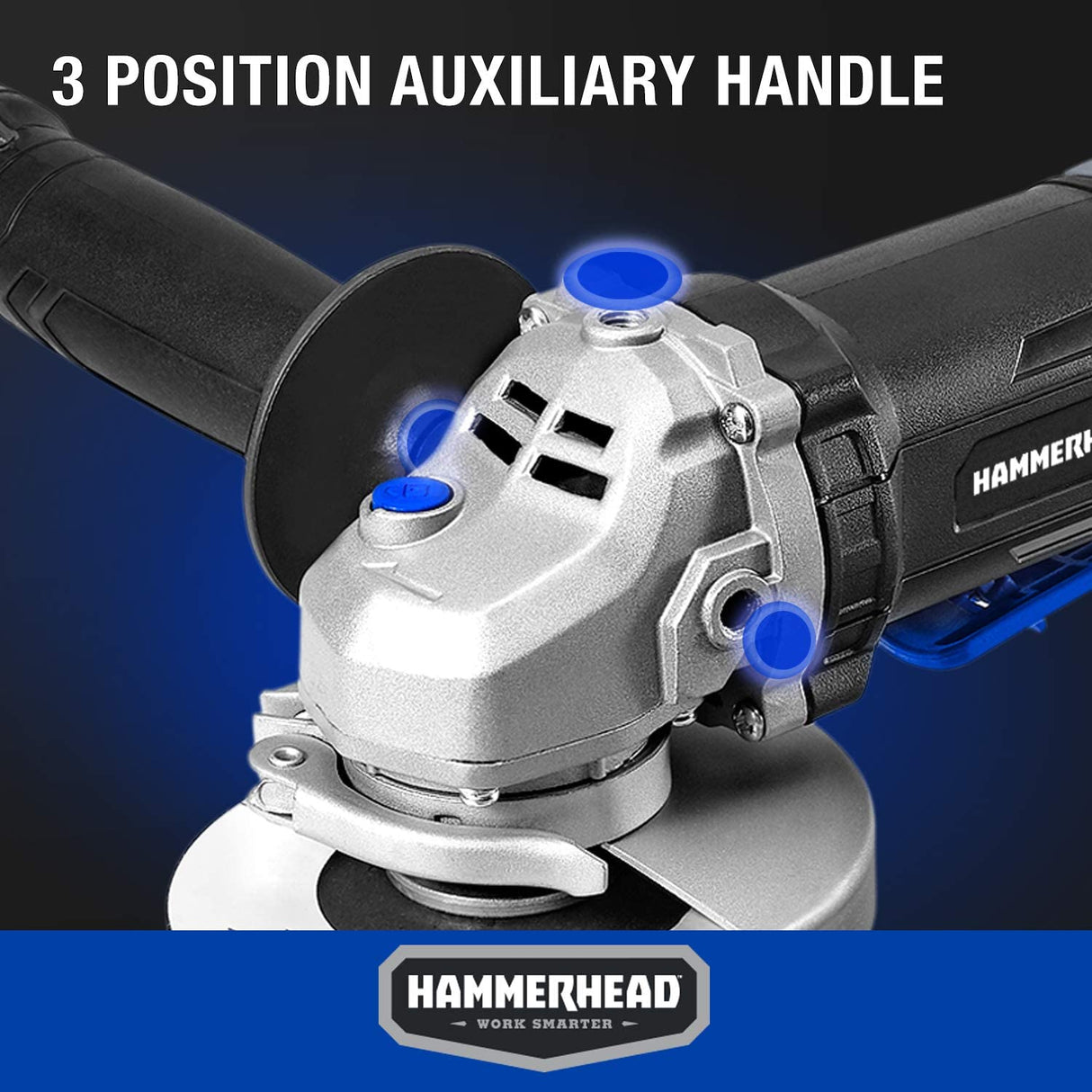 Amoladora angular Hammerhead de 6 amperios y 4-1/2 pulgadas con 3 muelas abrasivas - HAAG060 - DIGVICE MX