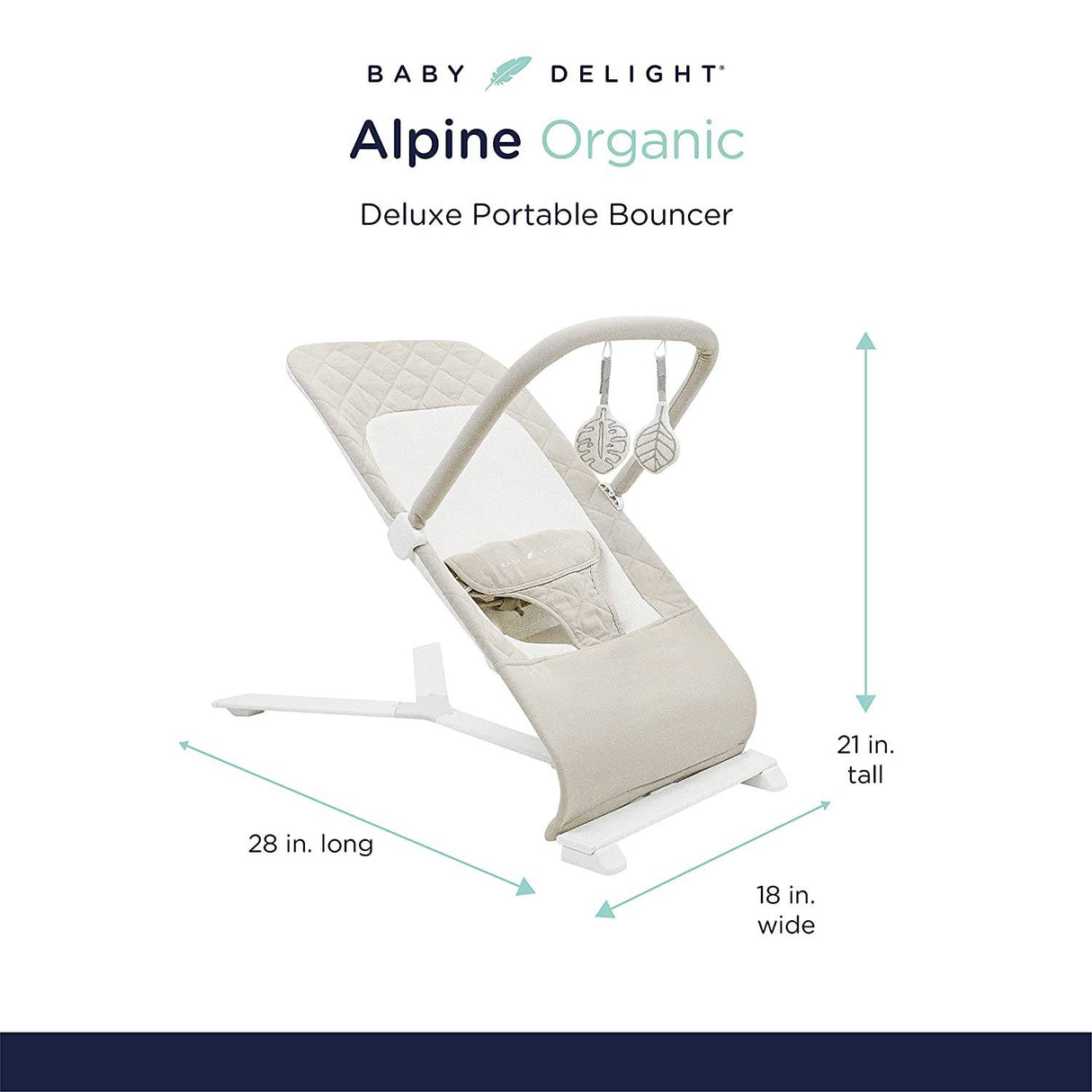Baby Delight Alpine Deluxe Hamaca portátil para bebés - 100 % tela de algodón orgánico con certificado GOTS, avena orgánica - DIGVICE MX