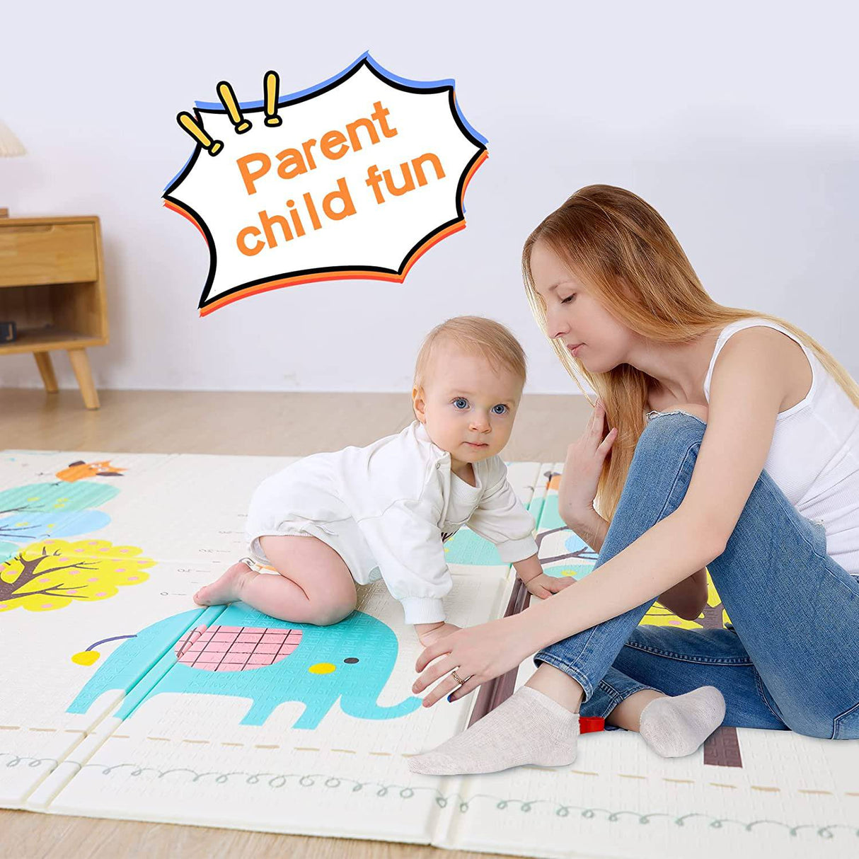 Wondertoys - Alfombrilla de juego para bebé, reversible, plegable, impermeable, de espuma suave, extragrande, con alfabeto, para bebé y niños pequeños con bolsa de viaje - DIGVICE MX
