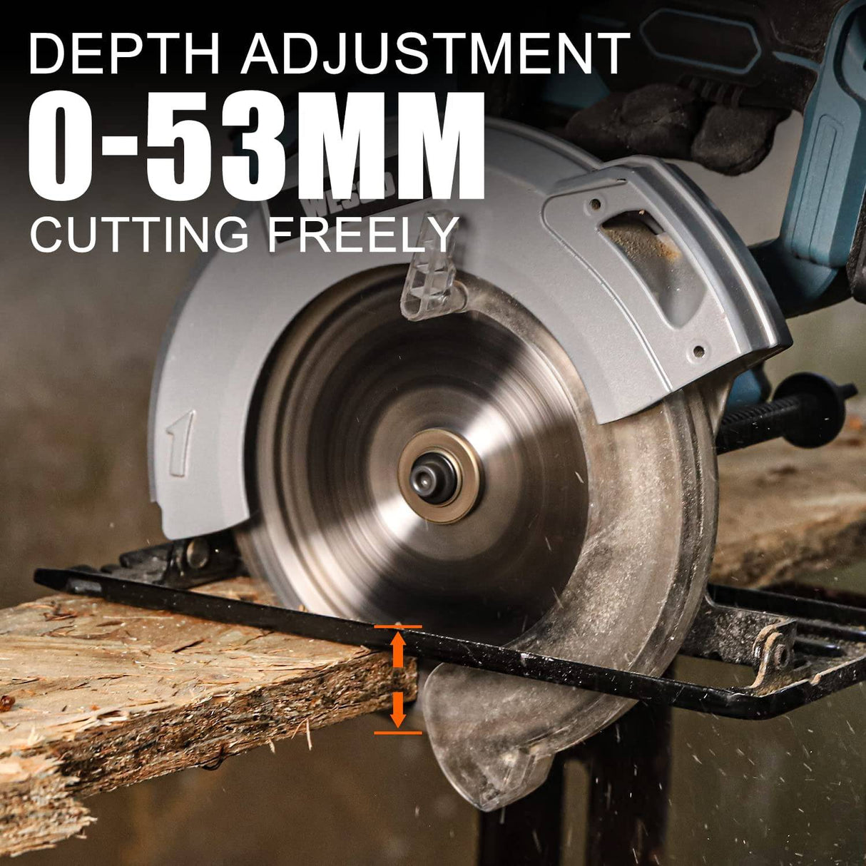 Sierra circular inalámbrica WESCO 20V 4.0Ah, 4000RPM 0-45° Corte biselado, sierra eléctrica inalámbrica de 6-1/2" con cargador, adaptador de vacío, guía paralela, hojas de corte de madera (24T / 40T)/WS2316U - DIGVICE MX