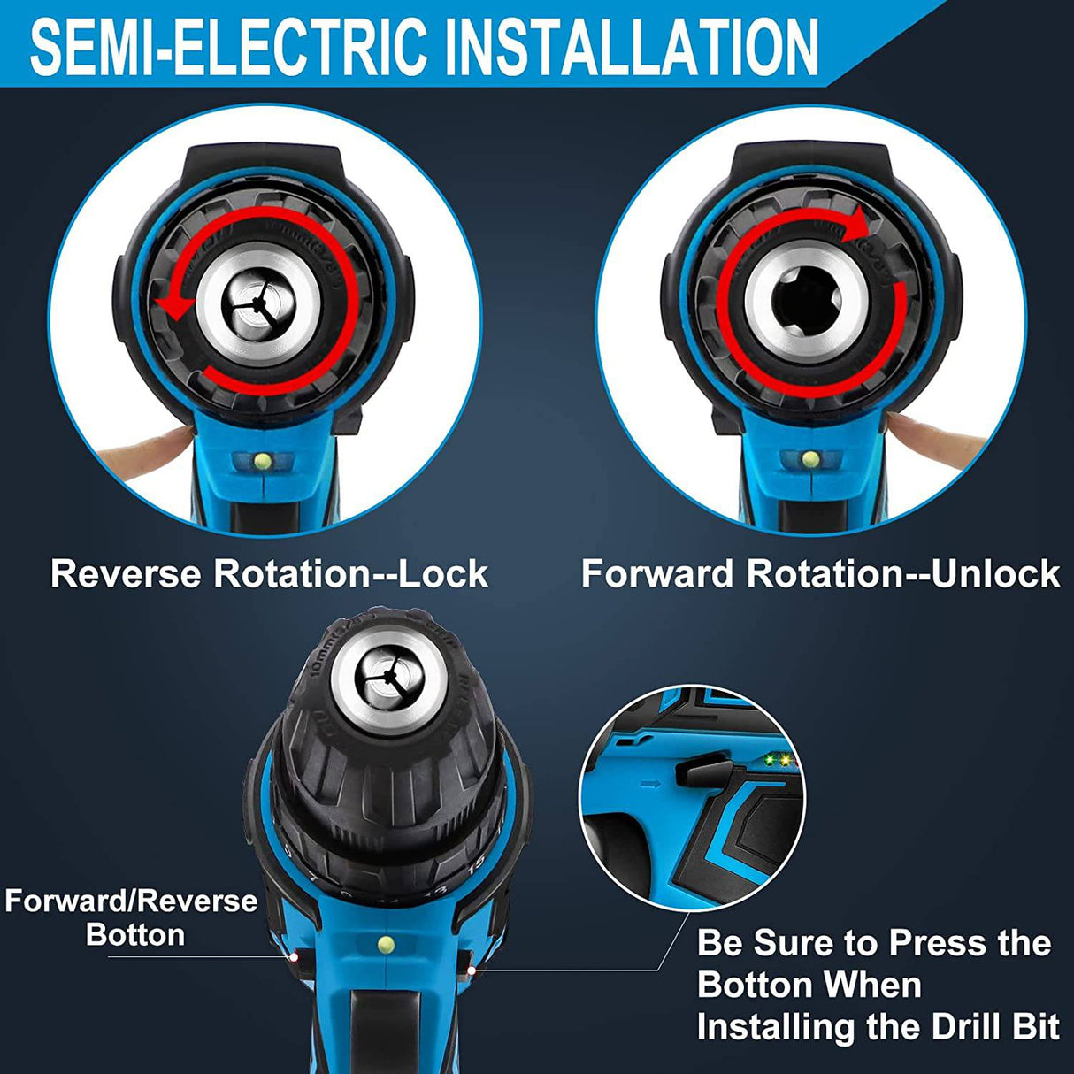 AGMBOK -Juego de taladro inalámbrico de 21 V con batería de 3000 mAh y cargador rápido, juego de herramientas eléctricas de 117 piezas con taladro eléctrico - DIGVICE MX