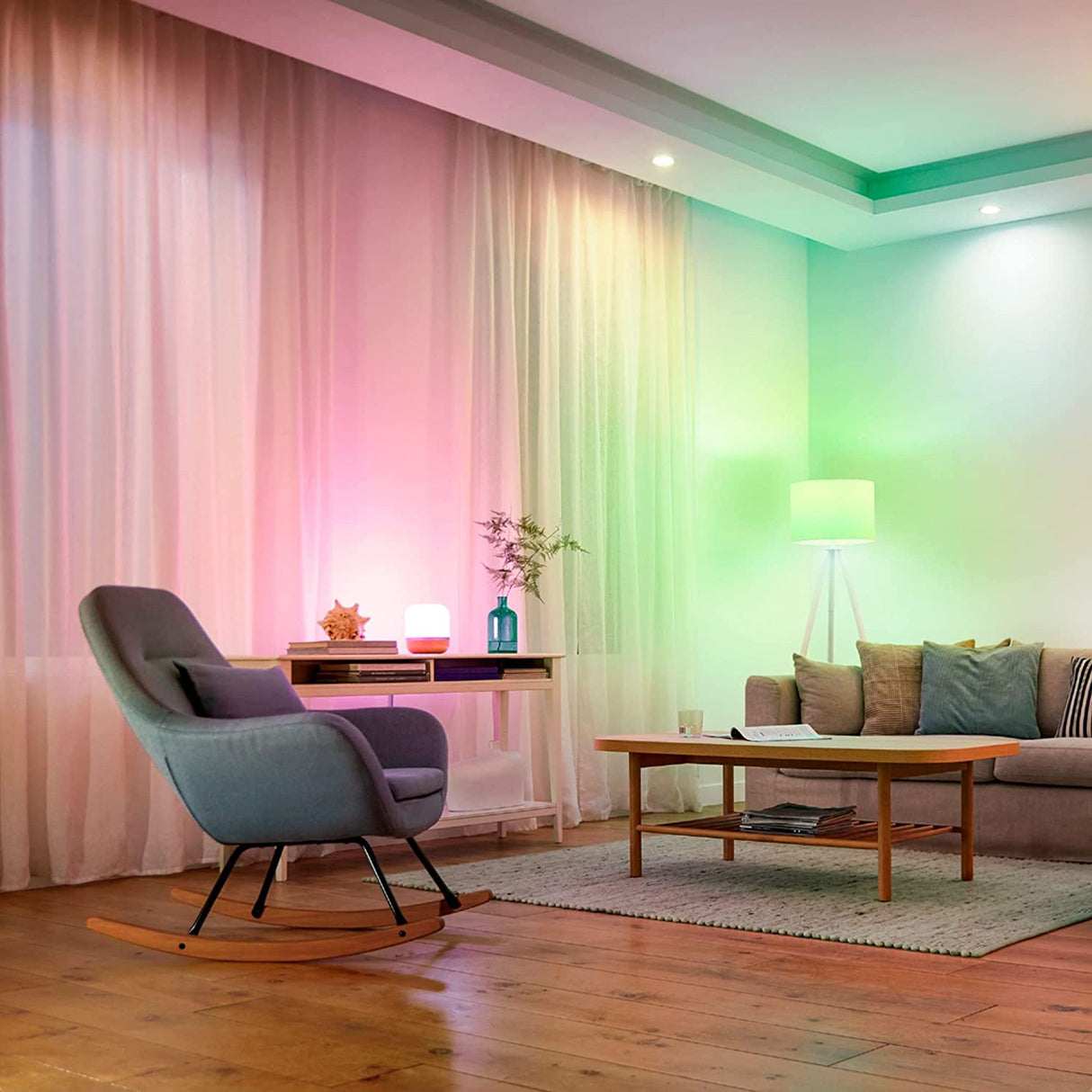 WiZ IZ20126084 60 W EQ A19 Smart WiFi Connected LED Bombillas/Compatible con Alexa y Google Home, no requiere concentrador, 4 unidades (paquete de 1), RGB+ cambio de color/sintonizable/regulable, 4 piezas - DIGVICE MX