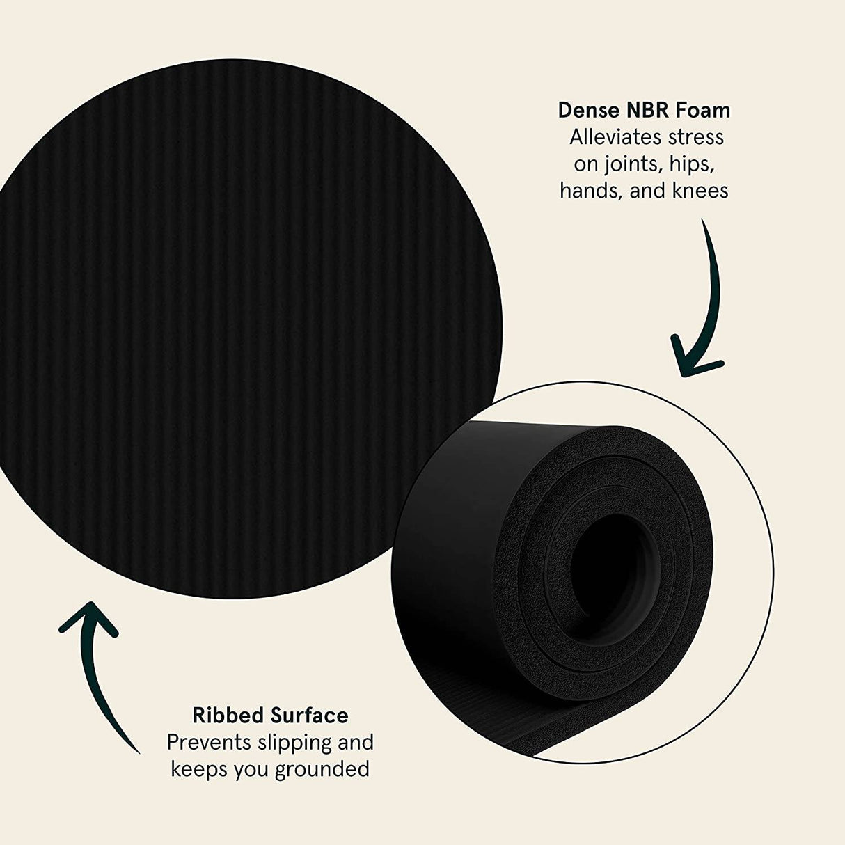 Retrospec Solana Esterilla de yoga de 1" y 1/2" de grosor con correa de nailon para hombres y mujeres - Esterilla de ejercicio antideslizante para yoga en casa, pilates, estiramiento, entrenamiento de suelo y fitness