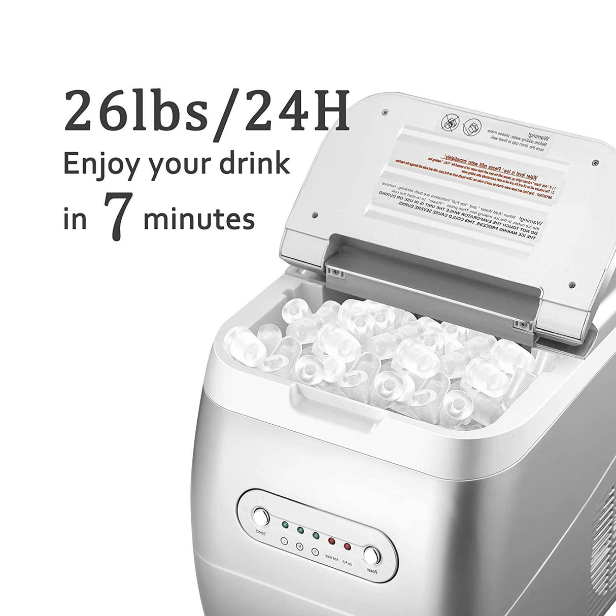 HAILANG Máquina portátil para hacer hielo para encimera, 3 tamaños de hielo en forma de bala, 9 cubitos de hielo listos en 7 minutos - DIGVICE MX