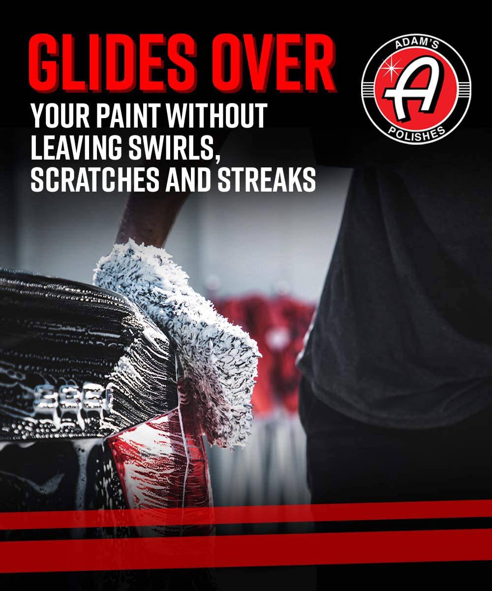 Adam's Guante de lavado de autos de microfibra, esponja para autos envuelta en un material de tela de fibra de felpa suave, lavado seguro con cualquier jabón para autos, cubo, pistola de espuma, cañón de espuma, otros suministros de limpieza