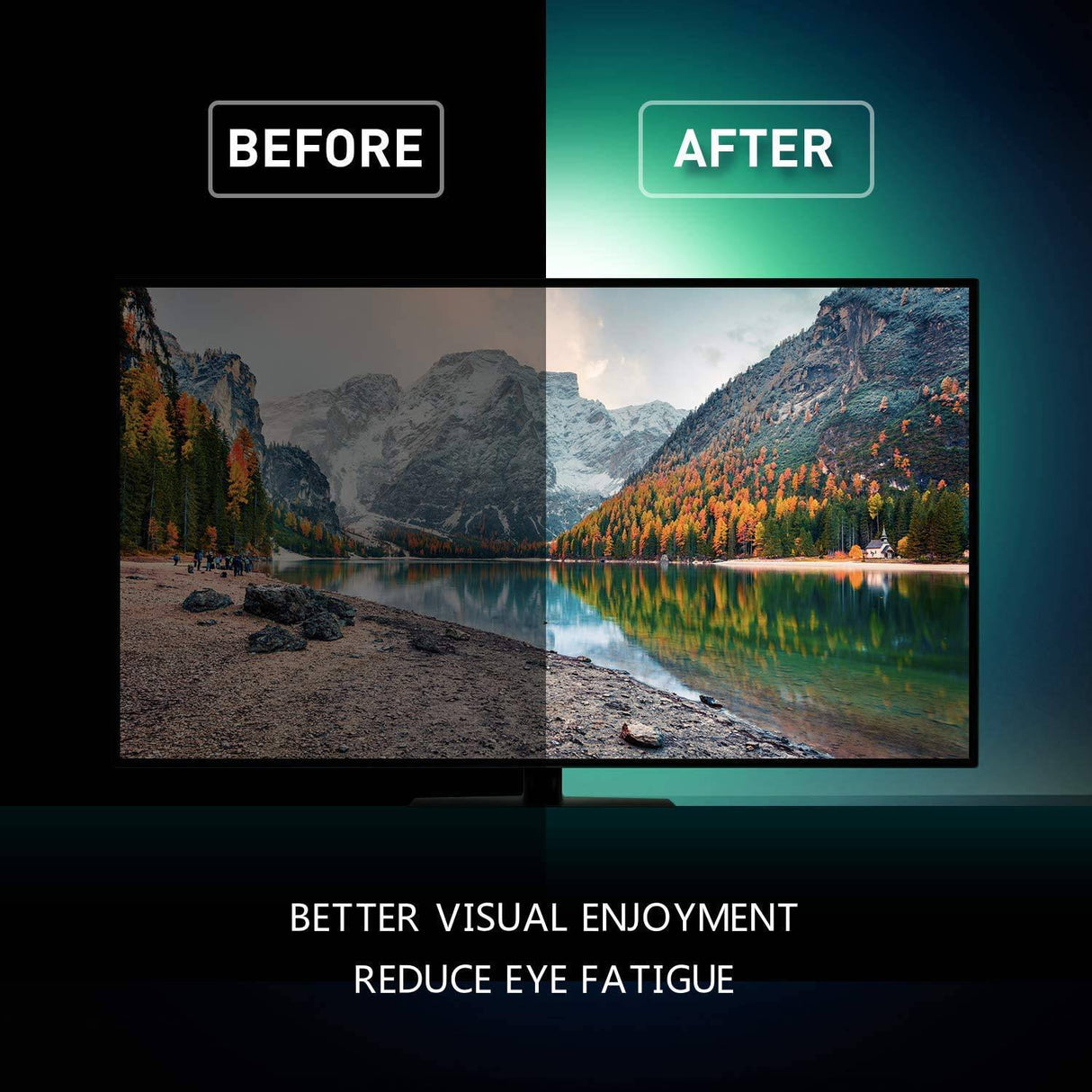 Nexillumi Tira de luces LED de 6.56 pies para TV LED de retroiluminación para TV de 24 a 60 pulgadas, tira de LED RGB alimentada por USB, control de aplicaciones, sincronización con música, iluminación polarizada, 5050 RGB para espejo, PC, Android iOS - DIGVICE MX